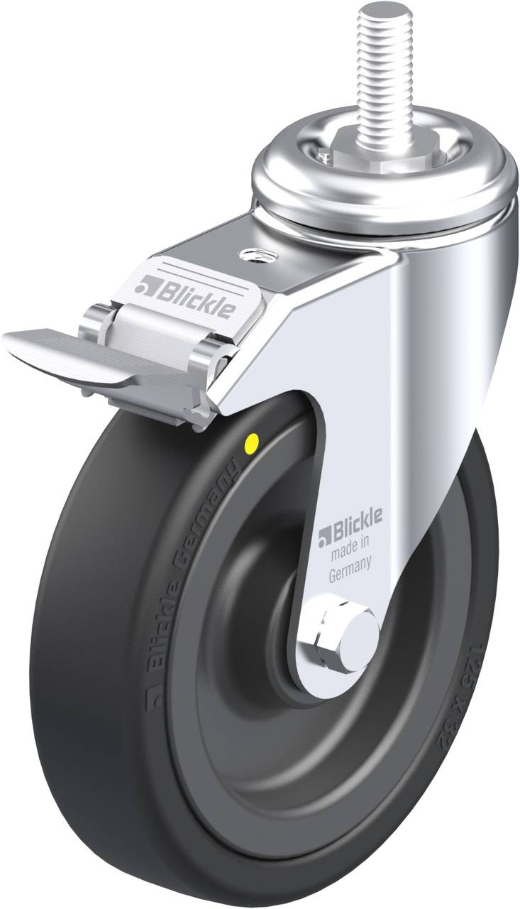 Blickle 339291 LKRA-VPA 126K-FI-EL-GS12 Kółko skrętne z hamulcem Średnica koła: 125 mm Maksymalne obciążenie: 95 kg 1 sz - obrazek 1
