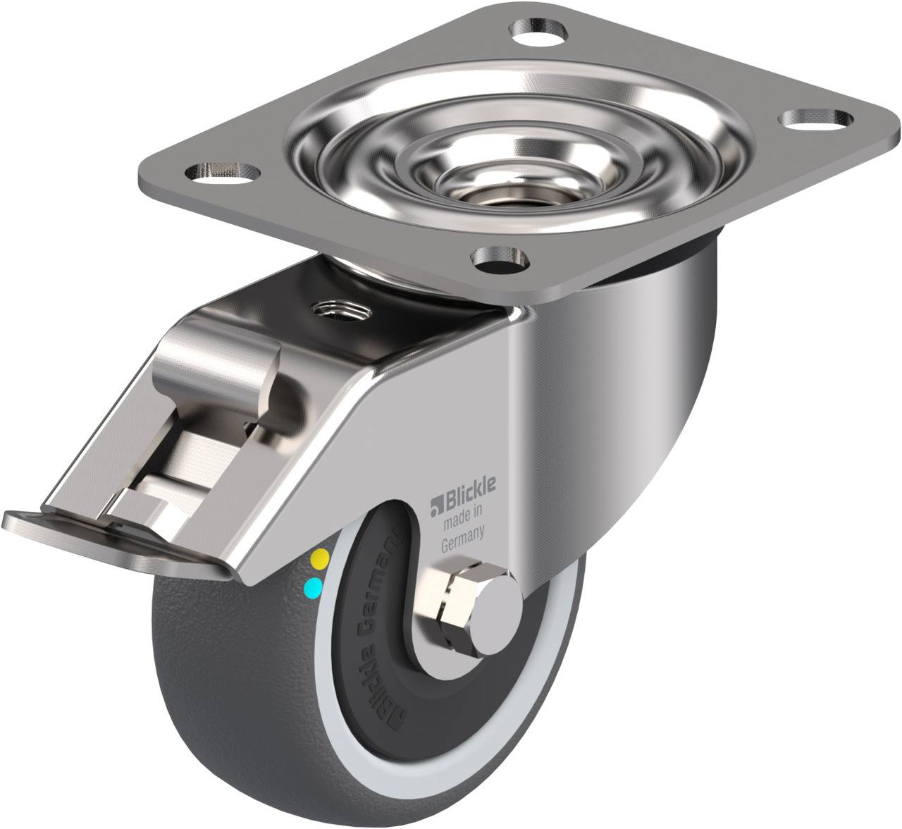 Blickle 853672 LEX-PATH 80KFD-FI-ELS Kółko skrętne z hamulcem Średnica koła: 80 mm Maksymalne obciążenie: 100 kg 1 szt. - obrazek 1