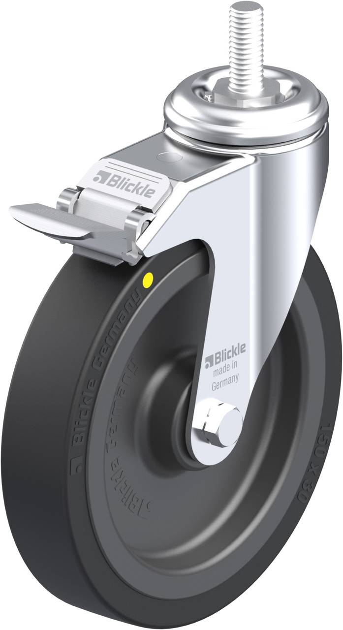 Blickle 362509 LKRA-VPA 150K-FI-EL-GS12 Kółko skrętne z hamulcem Średnica koła: 150 mm Maksymalne obciążenie: 100 kg 1 s - obrazek 1