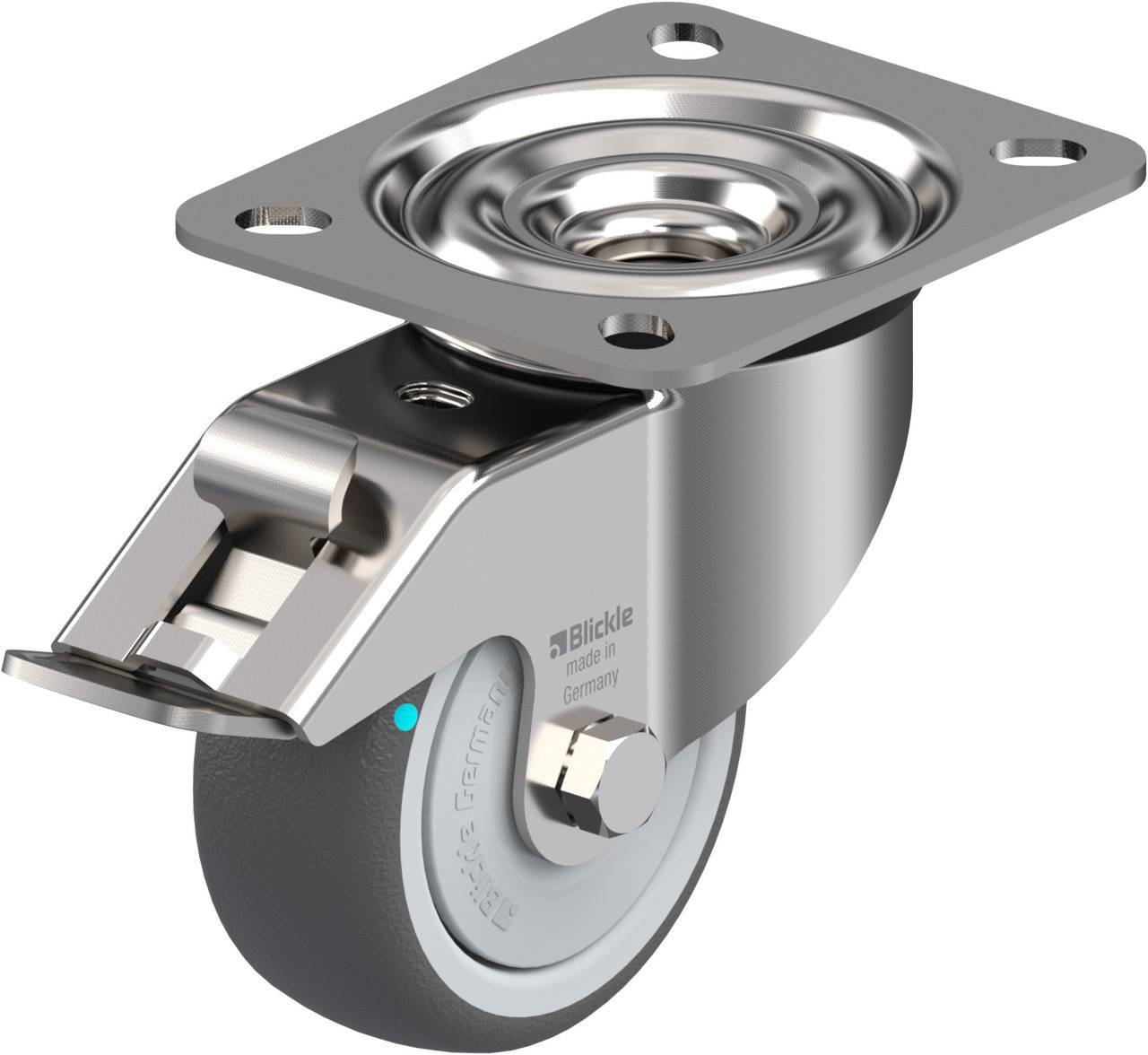 Blickle 754508 LEX-PATH 80KFD-FI Kółko skrętne z hamulcem Średnica koła: 80 mm Maksymalne obciążenie: 150 kg 1 szt. - obrazek 1