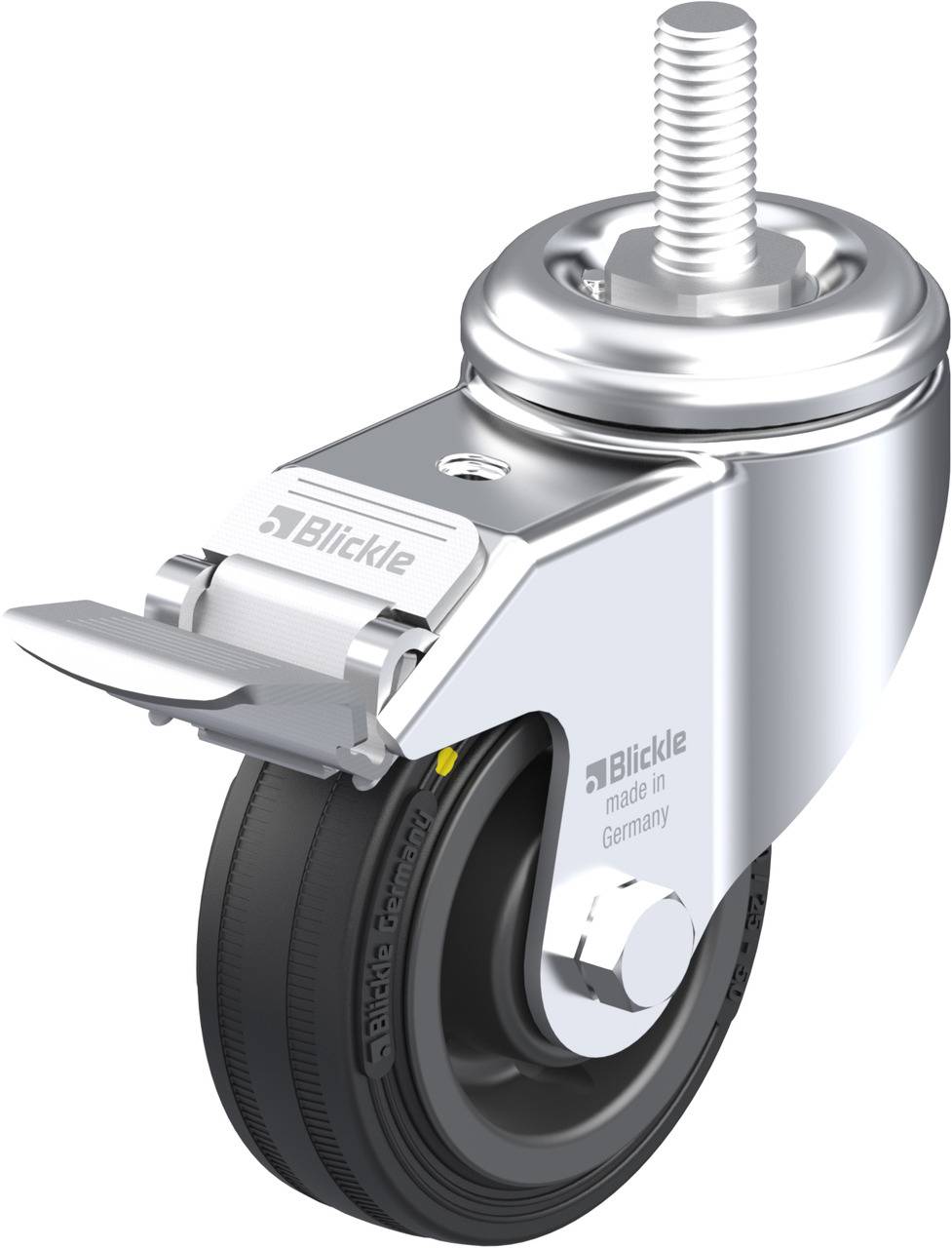 Blickle 612820 LKRA-VPA 80K-FI-EL-GS12 Kółko skrętne z hamulcem Średnica koła: 80 mm Maksymalne obciążenie: 60 kg 1 szt. - obrazek 1