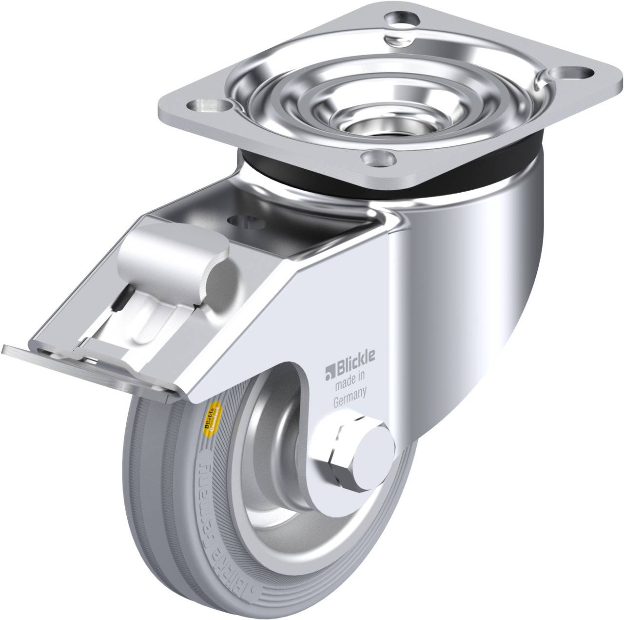 Blickle 649061 LK-RD 100R-1-FI-VLI Kółko skrętne z hamulcem Średnica koła: 100 mm Maksymalne obciążenie: 100 kg 1 szt. - obrazek 1
