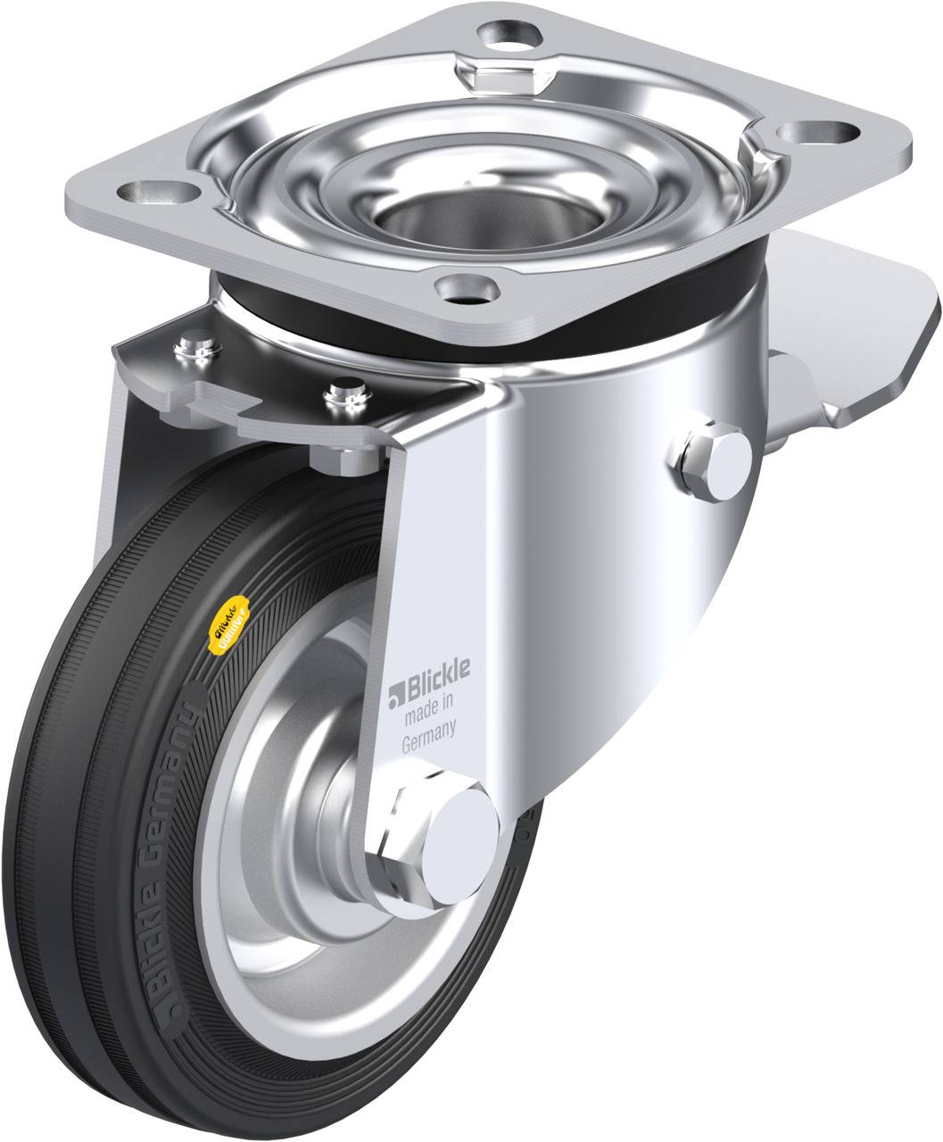 Blickle 276014 LK-RD 100R-1-ST Kółko skrętne z hamulcem Średnica koła: 100 mm Maksymalne obciążenie: 100 kg 1 szt. - obrazek 1