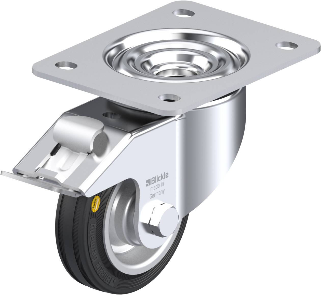Blickle 628826 LK-RD 100R-3-FI Kółko skrętne z hamulcem Średnica koła: 100 mm Maksymalne obciążenie: 100 kg 1 szt. - obrazek 1