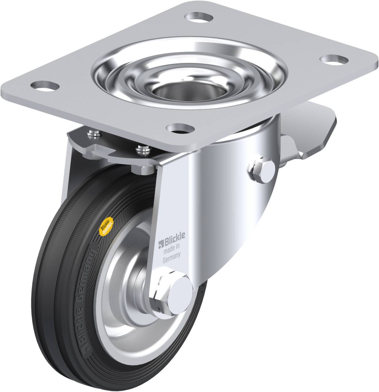 Blickle 318238 LK-RD 100R-3-ST Kółko skrętne z hamulcem Średnica koła: 100 mm Maksymalne obciążenie: 100 kg 1 szt. - obrazek 1