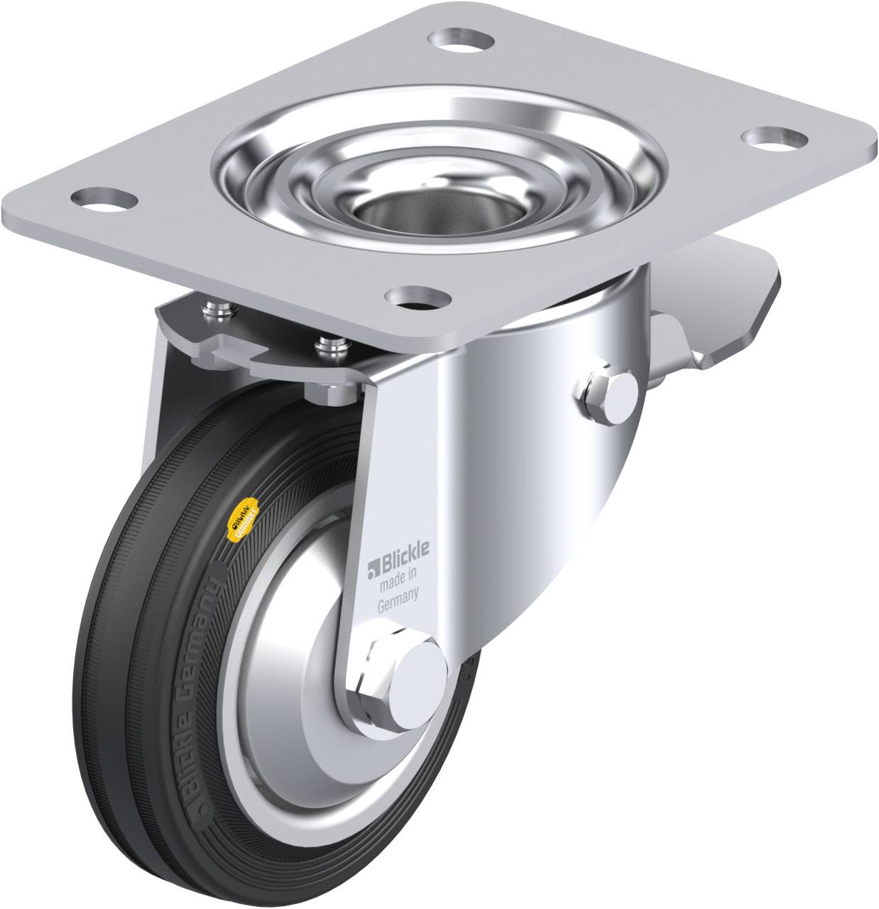 Blickle 433110 LK-RD 100R-3-ST-FA Kółko skrętne z hamulcem Średnica koła: 100 mm Maksymalne obciążenie: 100 kg 1 szt. - obrazek 1