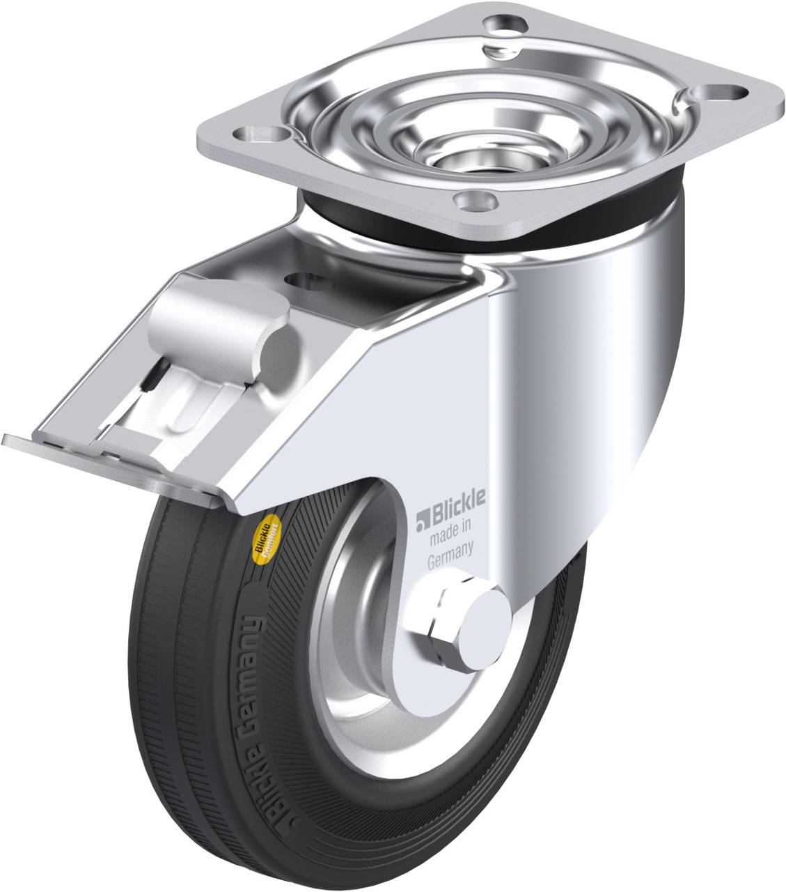 Blickle 609776 LK-RD 125R-1-FI Kółko skrętne z hamulcem Średnica koła: 125 mm Maksymalne obciążenie: 120 kg 1 szt. - obrazek 1
