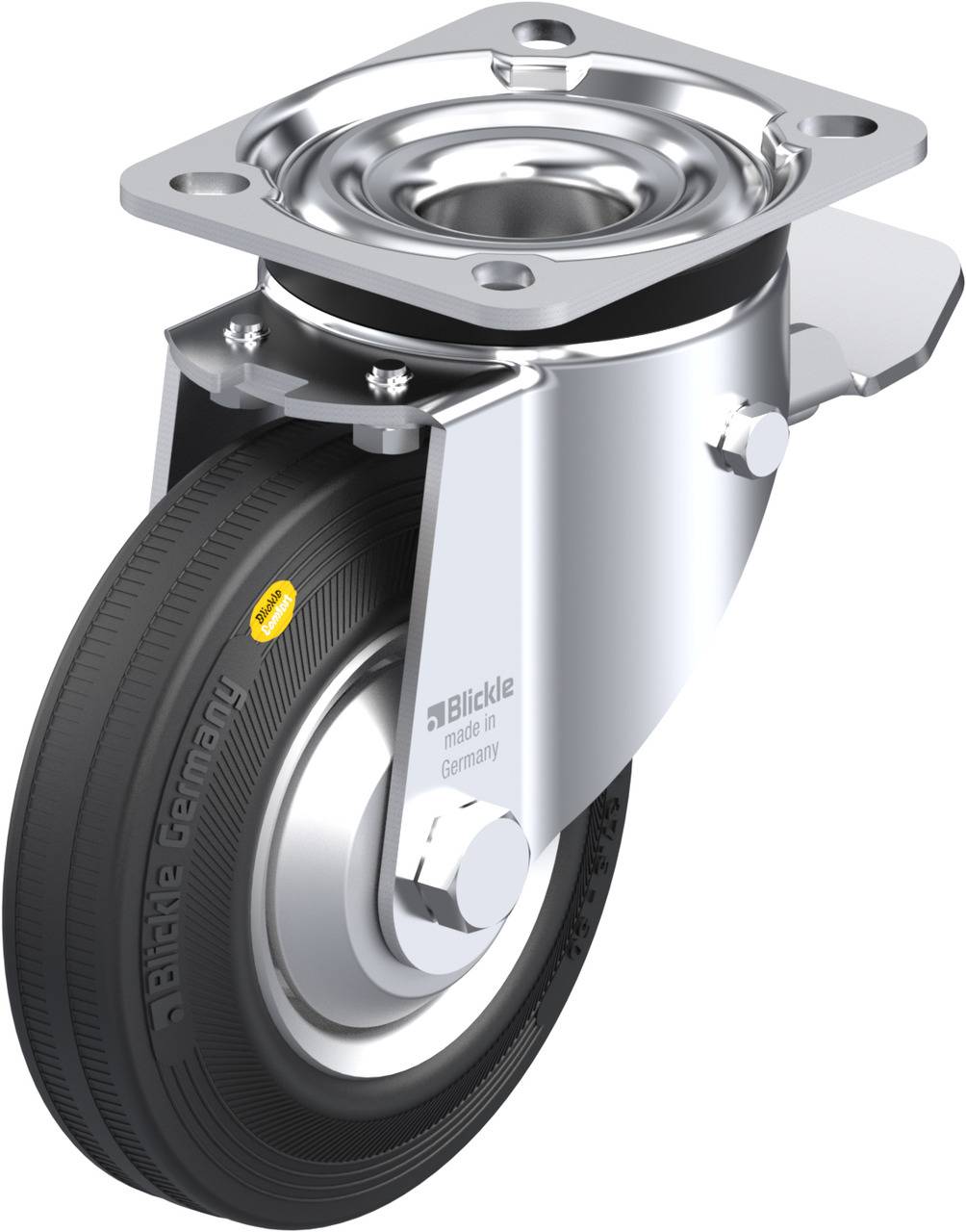 Blickle 382796 LK-RD 125R-1-ST-FA Kółko skrętne z hamulcem Średnica koła: 125 mm Maksymalne obciążenie: 120 kg 1 szt. - obrazek 1