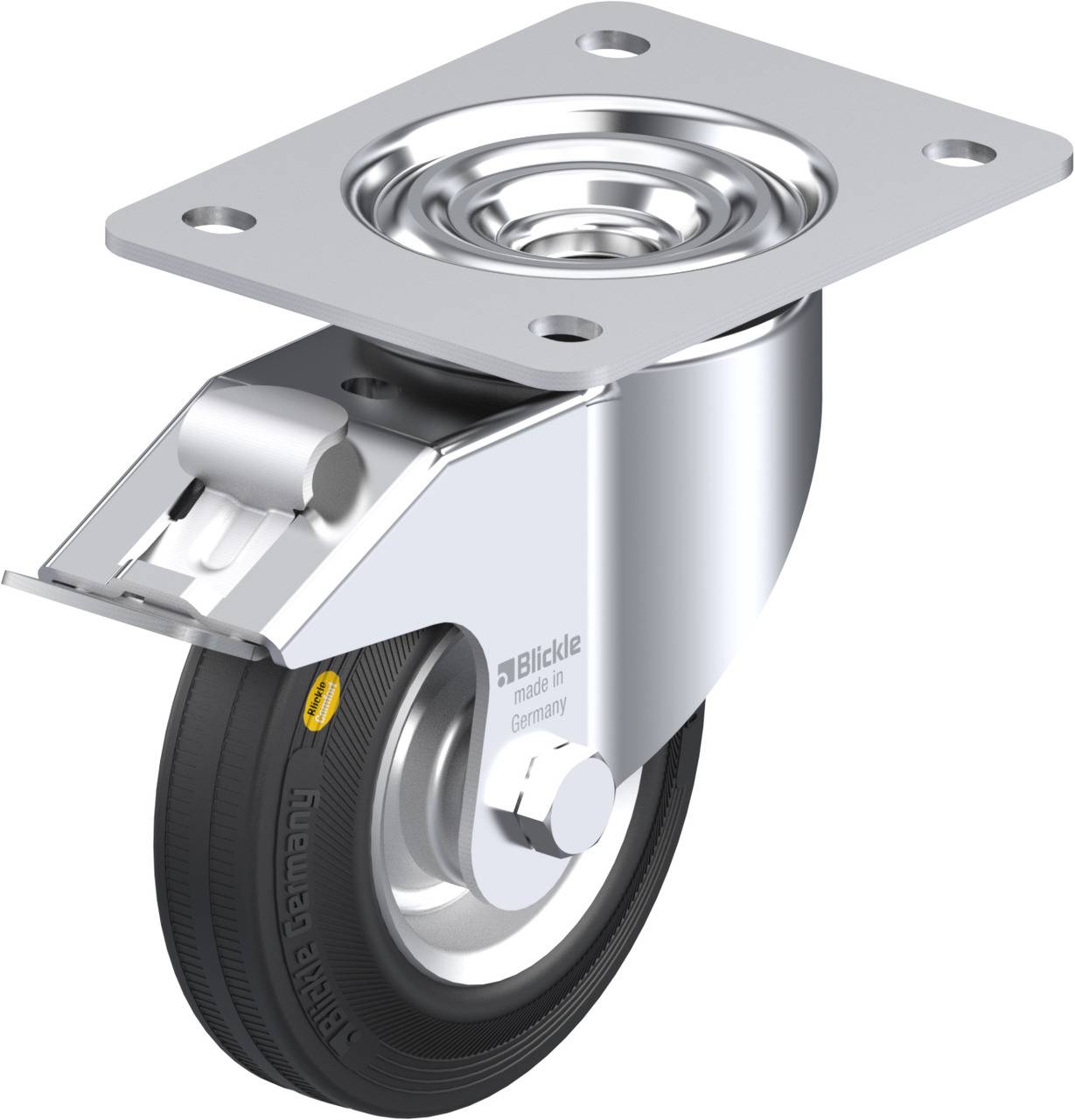 Blickle 614693 LK-RD 125R-3-FI Kółko skrętne z hamulcem Średnica koła: 125 mm Maksymalne obciążenie: 120 kg 1 szt. - obrazek 1