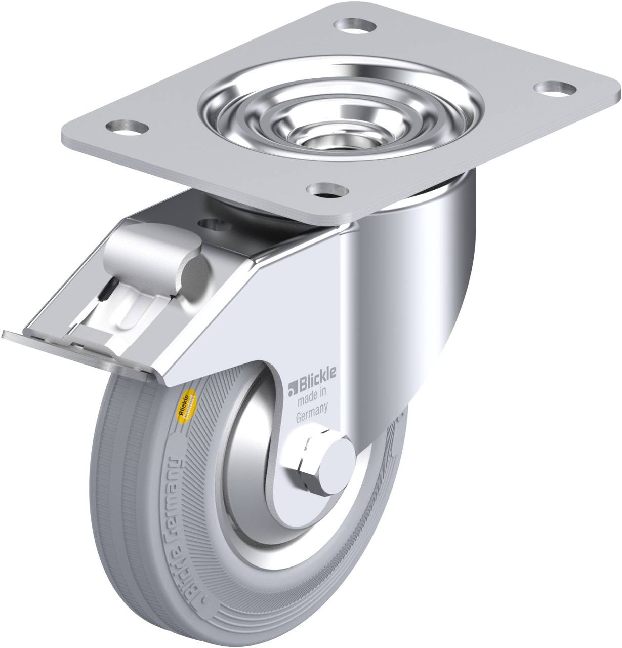 Blickle 750462 LK-RD 125R-3-FI-VLI-FA Kółko skrętne z hamulcem Średnica koła: 125 mm Maksymalne obciążenie: 120 kg 1 szt - obrazek 1