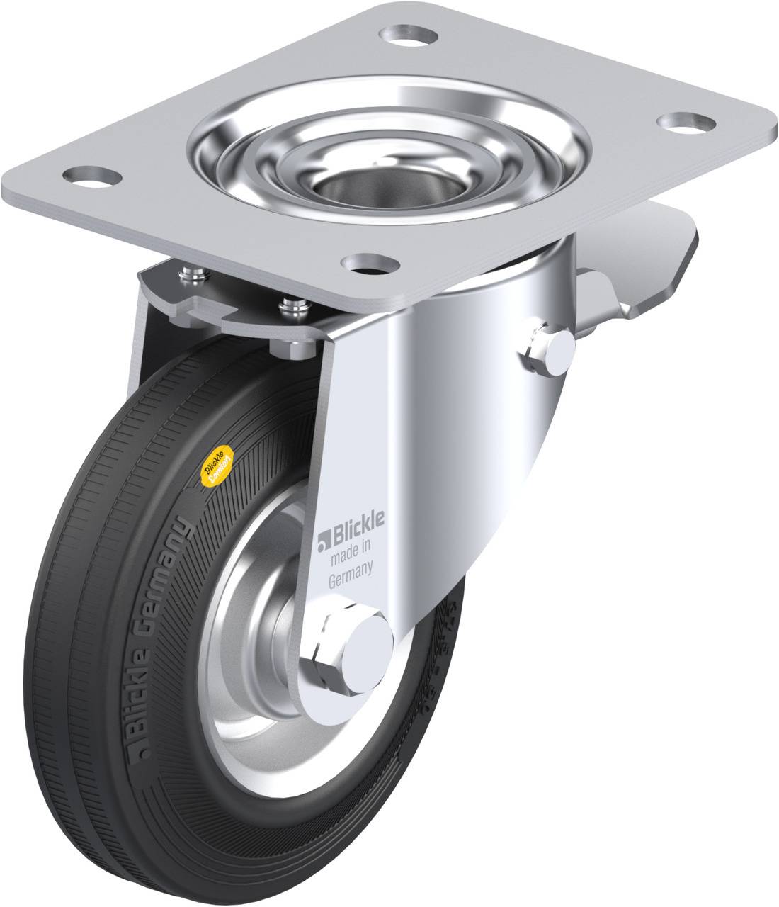 Blickle 293449 LK-RD 125R-3-ST Kółko skrętne z hamulcem Średnica koła: 125 mm Maksymalne obciążenie: 120 kg 1 szt. - obrazek 1