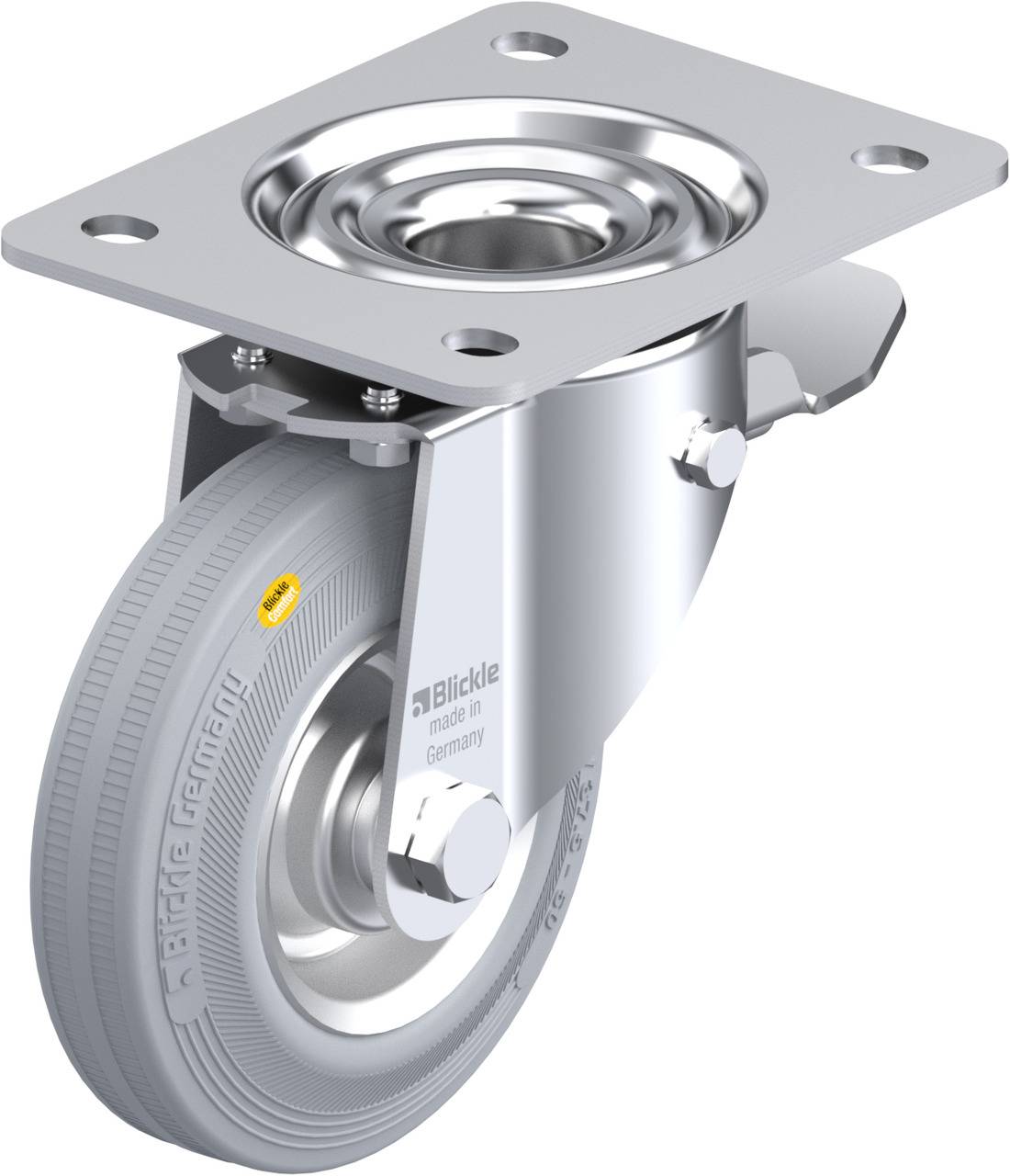 Blickle 455220 LK-RD 125R-3-ST-VLI Kółko skrętne z hamulcem Średnica koła: 125 mm Maksymalne obciążenie: 120 kg 1 szt. - obrazek 1