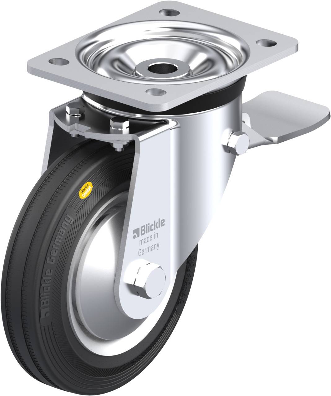 Blickle 37739 LK-RD 162R-ST-FA Kółko skrętne z hamulcem Średnica koła: 160 mm Maksymalne obciążenie: 225 kg 1 szt. - obrazek 1