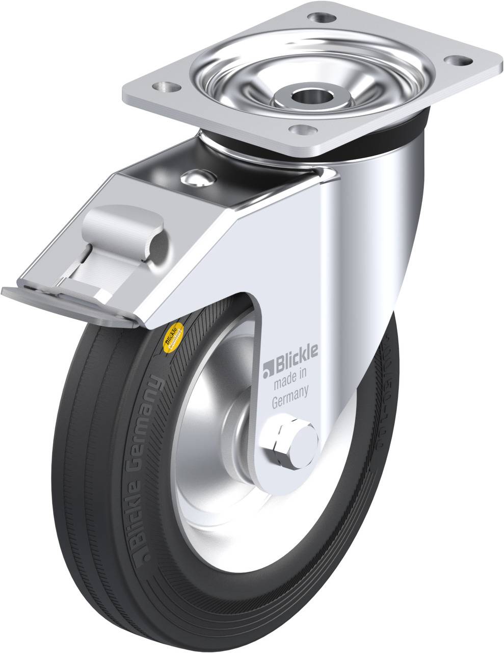 Blickle 623637 LK-RD 202R-FI Kółko skrętne z hamulcem Średnica koła: 200 mm Maksymalne obciążenie: 350 kg 1 szt. - obrazek 1