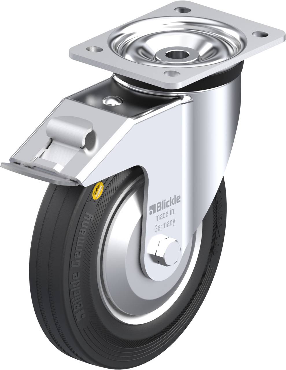 Blickle 750478 LK-RD 202R-FI-FA Kółko skrętne z hamulcem Średnica koła: 200 mm Maksymalne obciążenie: 350 kg 1 szt. - obrazek 1