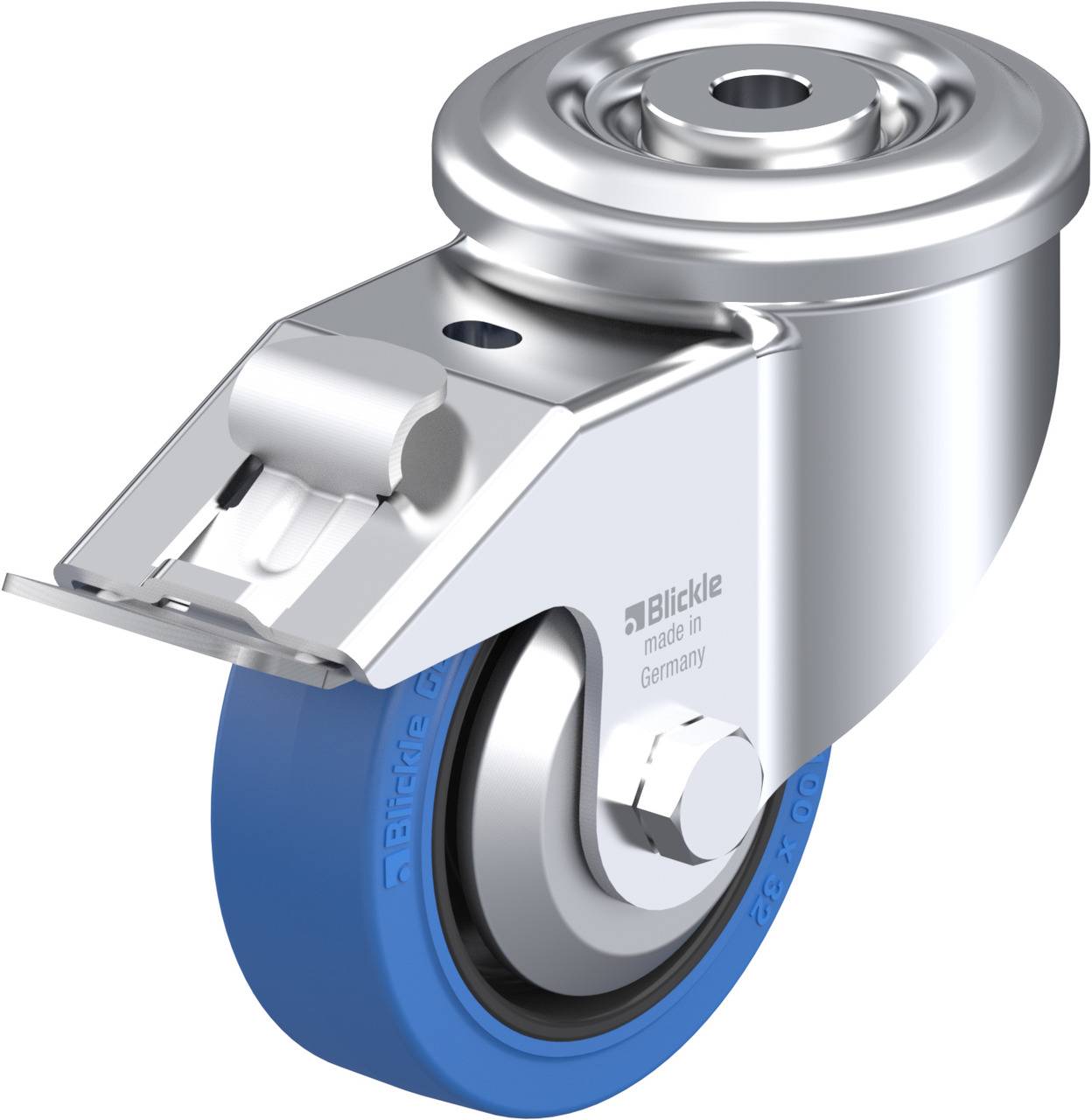 Blickle 851509 LKR-POEV 100KA-FI-SB-FA Kółko skrętne z hamulcem Średnica koła: 100 mm Maksymalne obciążenie: 200 kg 1 sz - obrazek 1