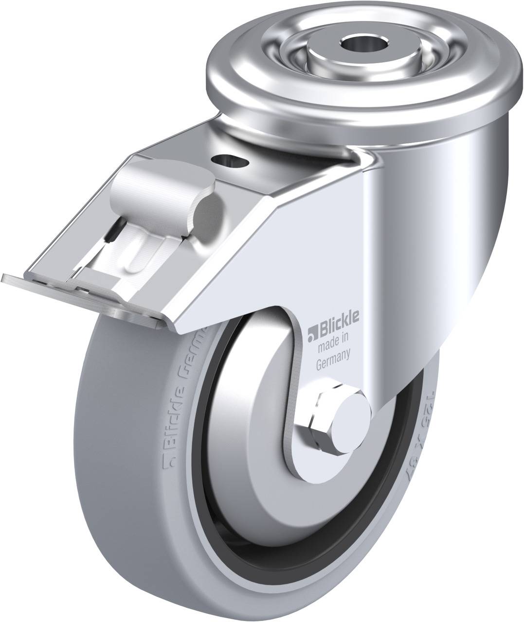 Blickle 851548 LKR-POEV 125KA-FI-SG-FA Kółko skrętne z hamulcem Średnica koła: 125 mm Maksymalne obciążenie: 250 kg 1 sz - obrazek 1