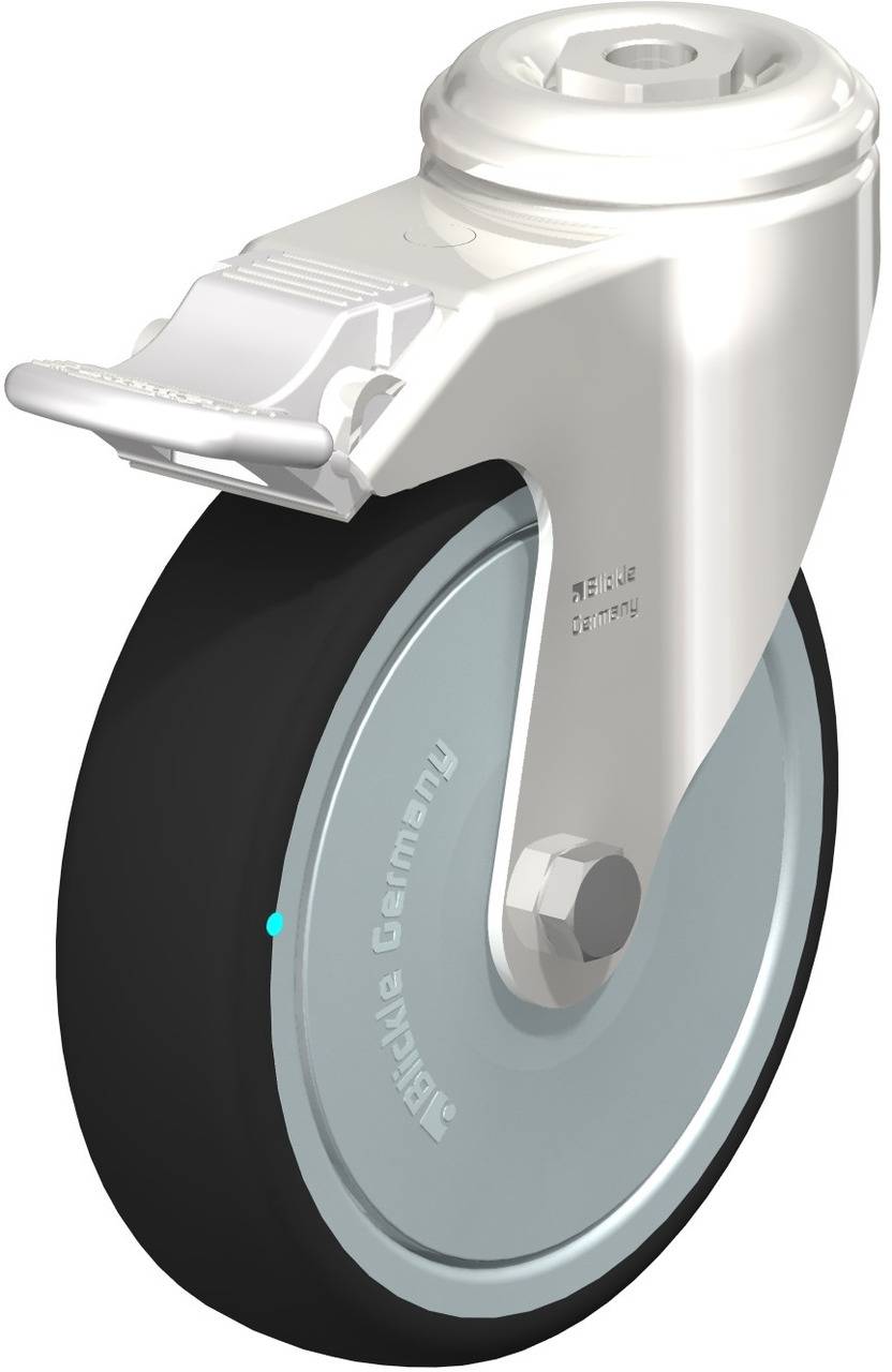 Blickle 760887 LKRXA-PATH 126KFD-11-FI Kółko skrętne z hamulcem Średnica koła: 125 mm Maksymalne obciążenie: 120 kg 1 sz - obrazek 1