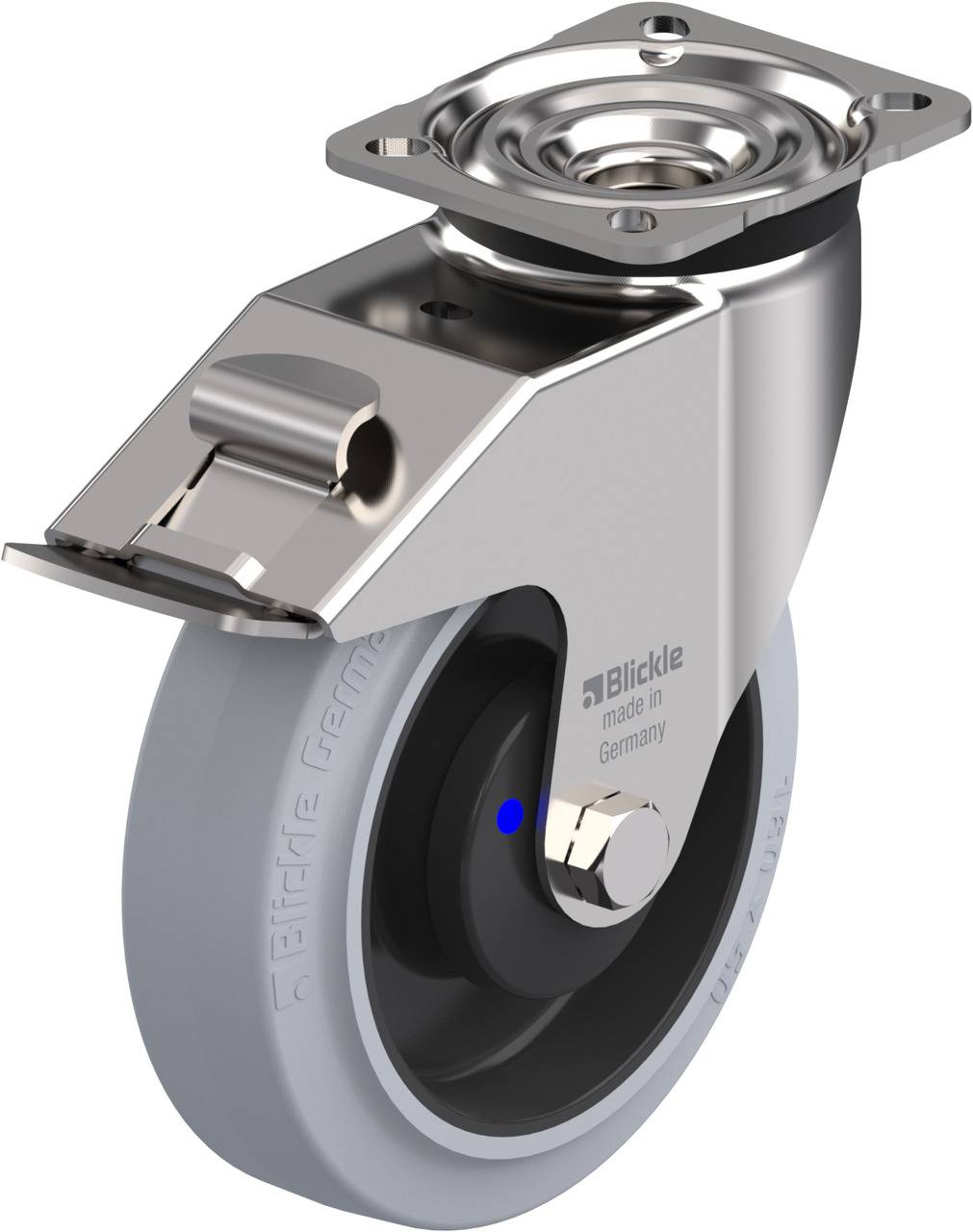 Blickle 853633 LEX-POEV 160XKA-1-FI-SG Kółko skrętne z hamulcem Średnica koła: 160 mm Maksymalne obciążenie: 300 kg 1 sz - obrazek 1