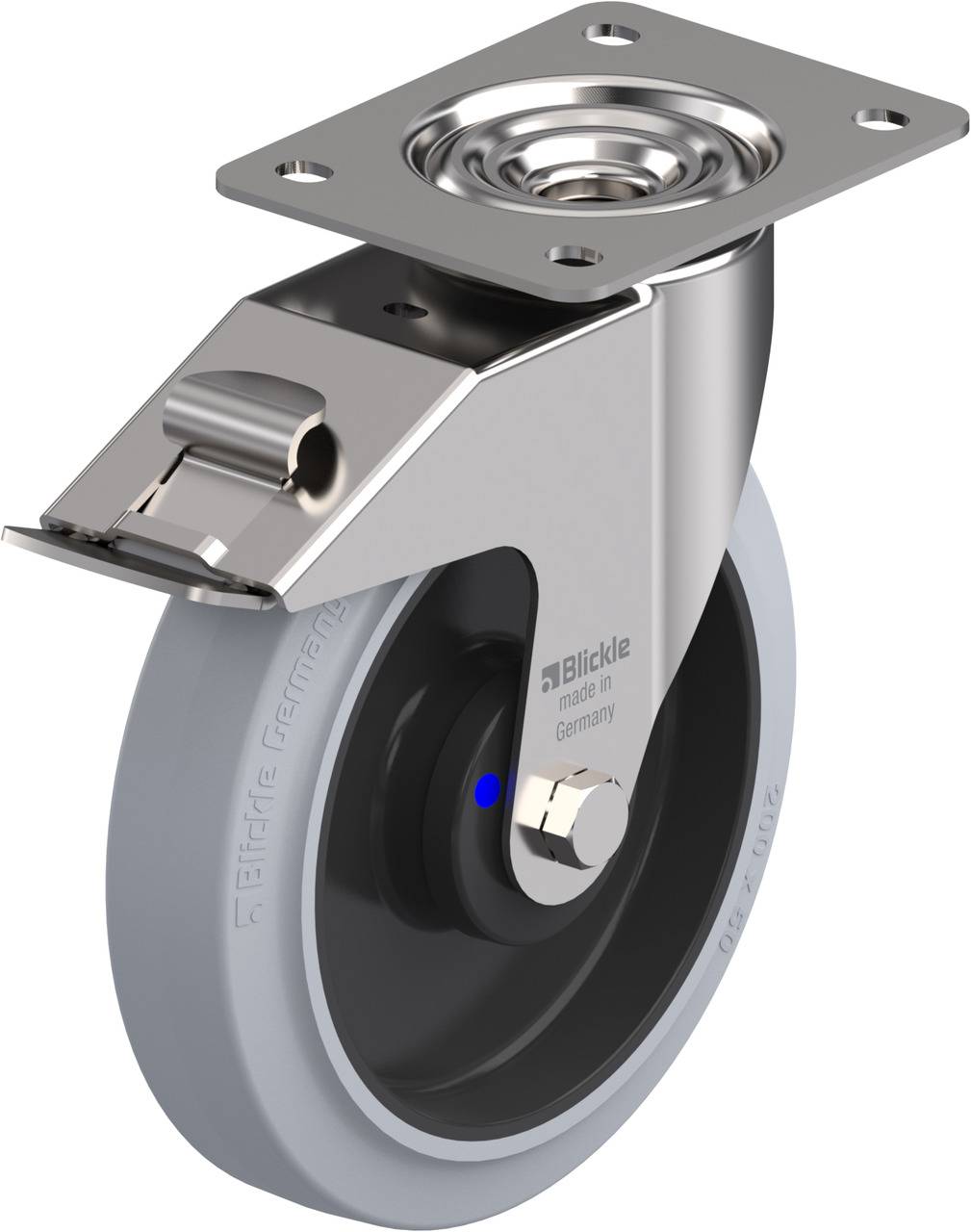 Blickle 853640 LEX-POEV 200XKA-FI-SG Kółko skrętne z hamulcem Średnica koła: 200 mm Maksymalne obciążenie: 300 kg 1 szt. - obrazek 1