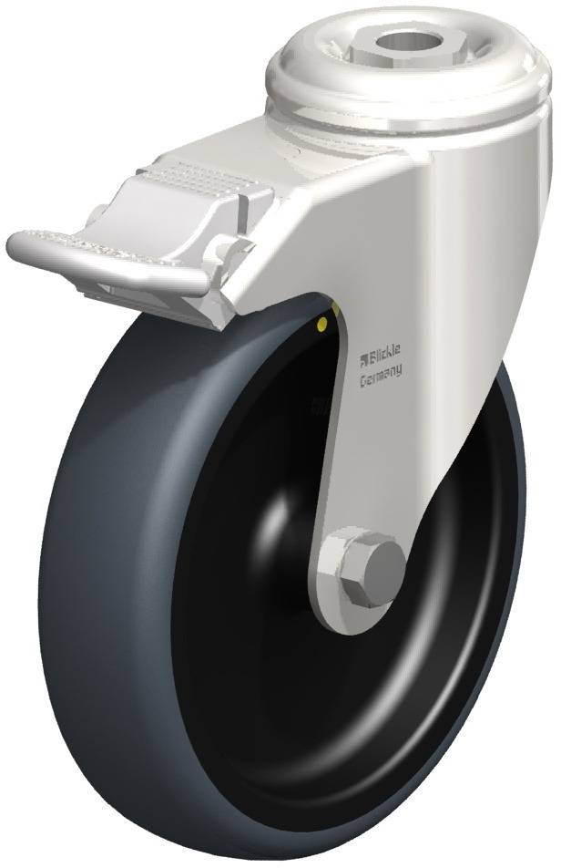 Blickle 629428 LKRXA-TPA 126G-FI-ELS Kółko skrętne z hamulcem Średnica koła: 125 mm Maksymalne obciążenie: 80 kg 1 szt. - obrazek 1