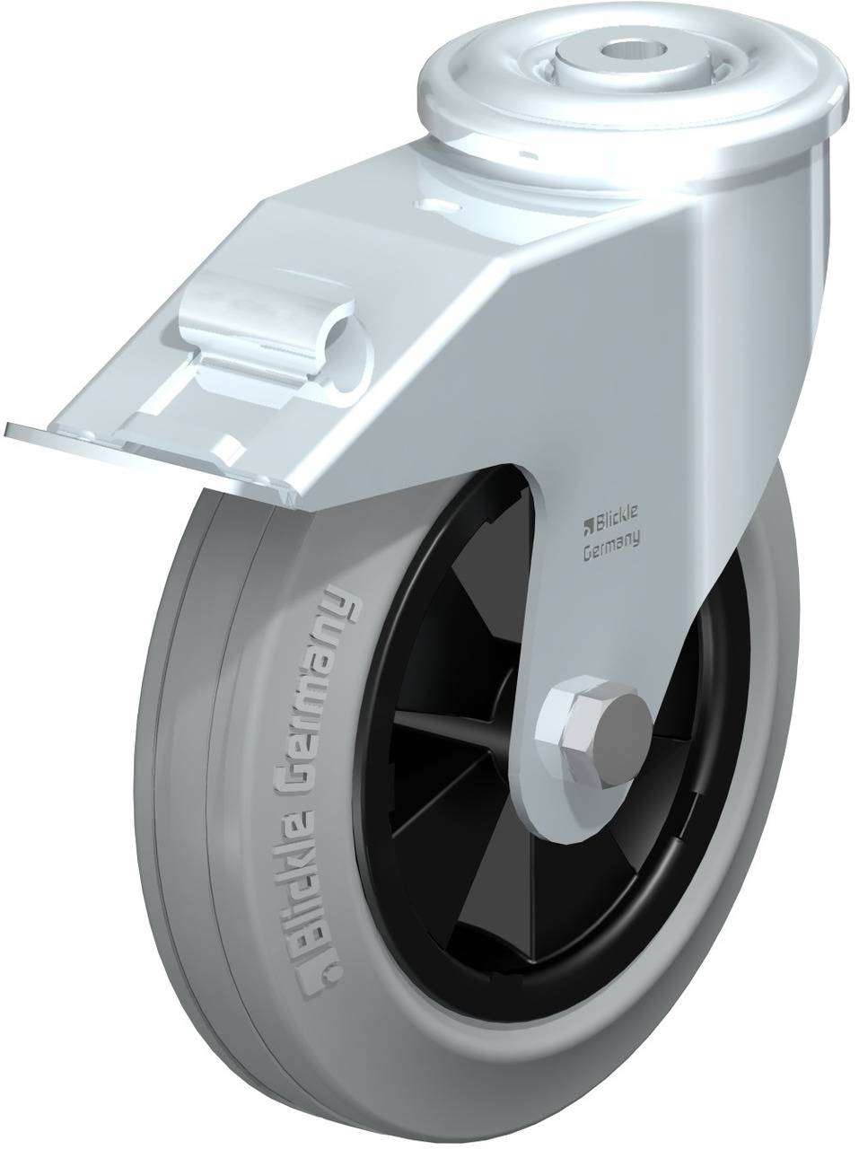 Blickle 742842 LER-VPP 180G-FI-SG Kółko skrętne z hamulcem Średnica koła: 180 mm Maksymalne obciążenie: 170 kg 1 szt. - obrazek 1