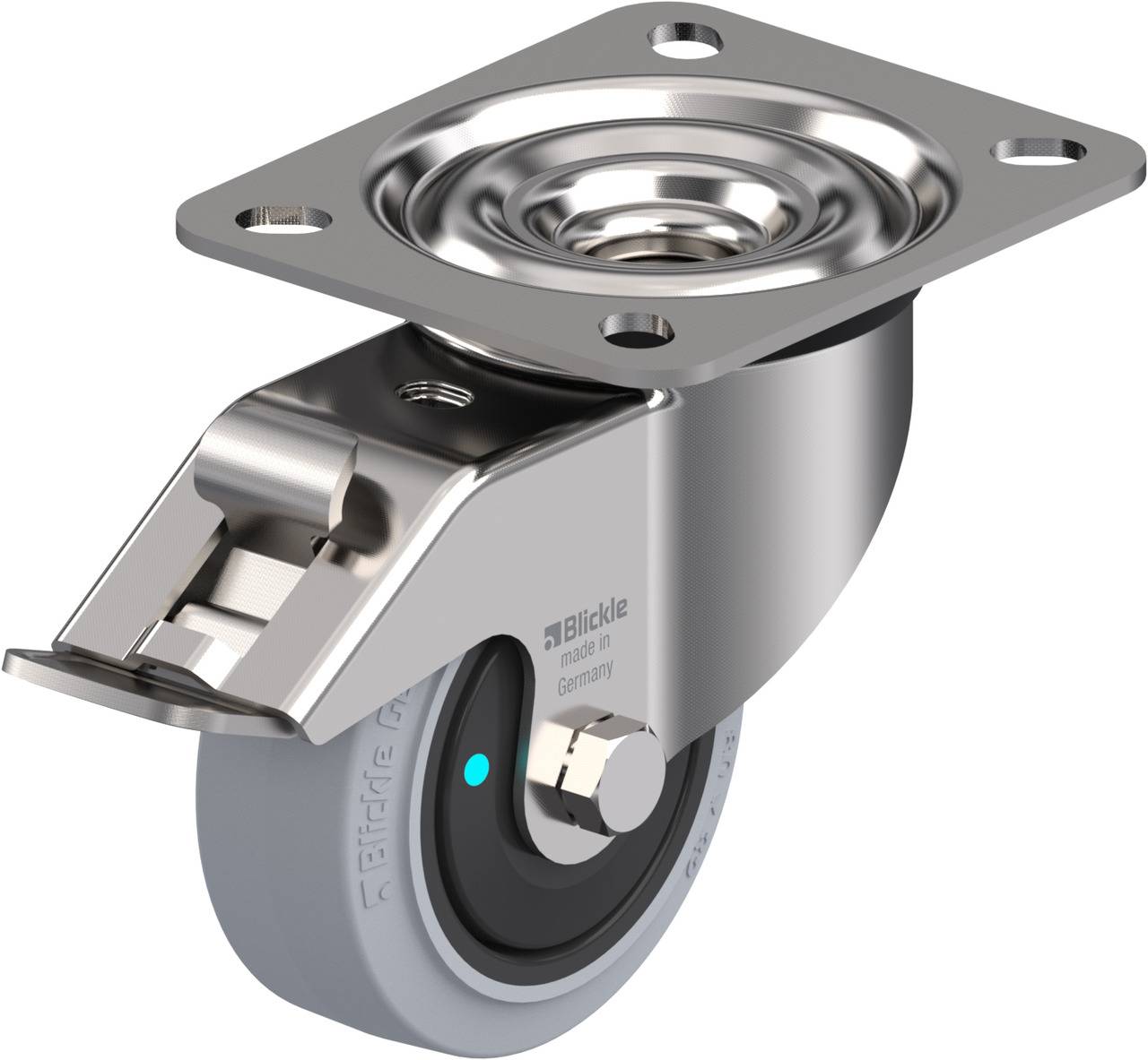 Blickle 754499 LEX-POEV 80KFD-FI-SG Kółko skrętne z hamulcem Średnica koła: 80 mm Maksymalne obciążenie: 140 kg 1 szt. - obrazek 1