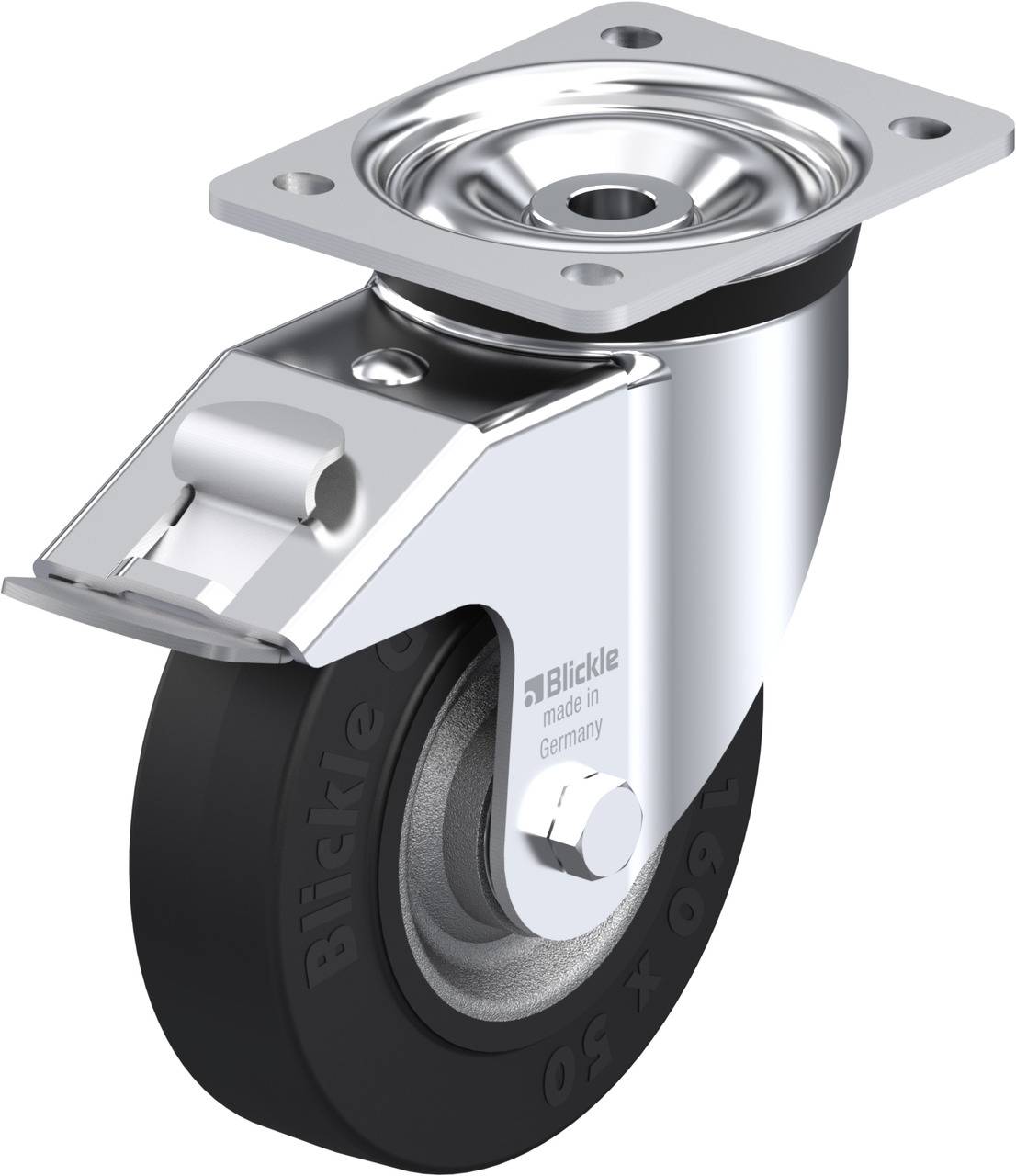 Blickle 628701 LK-SE 160K-FI Kółko skrętne z hamulcem Średnica koła: 160 mm Maksymalne obciążenie: 450 kg 1 szt. - obrazek 1