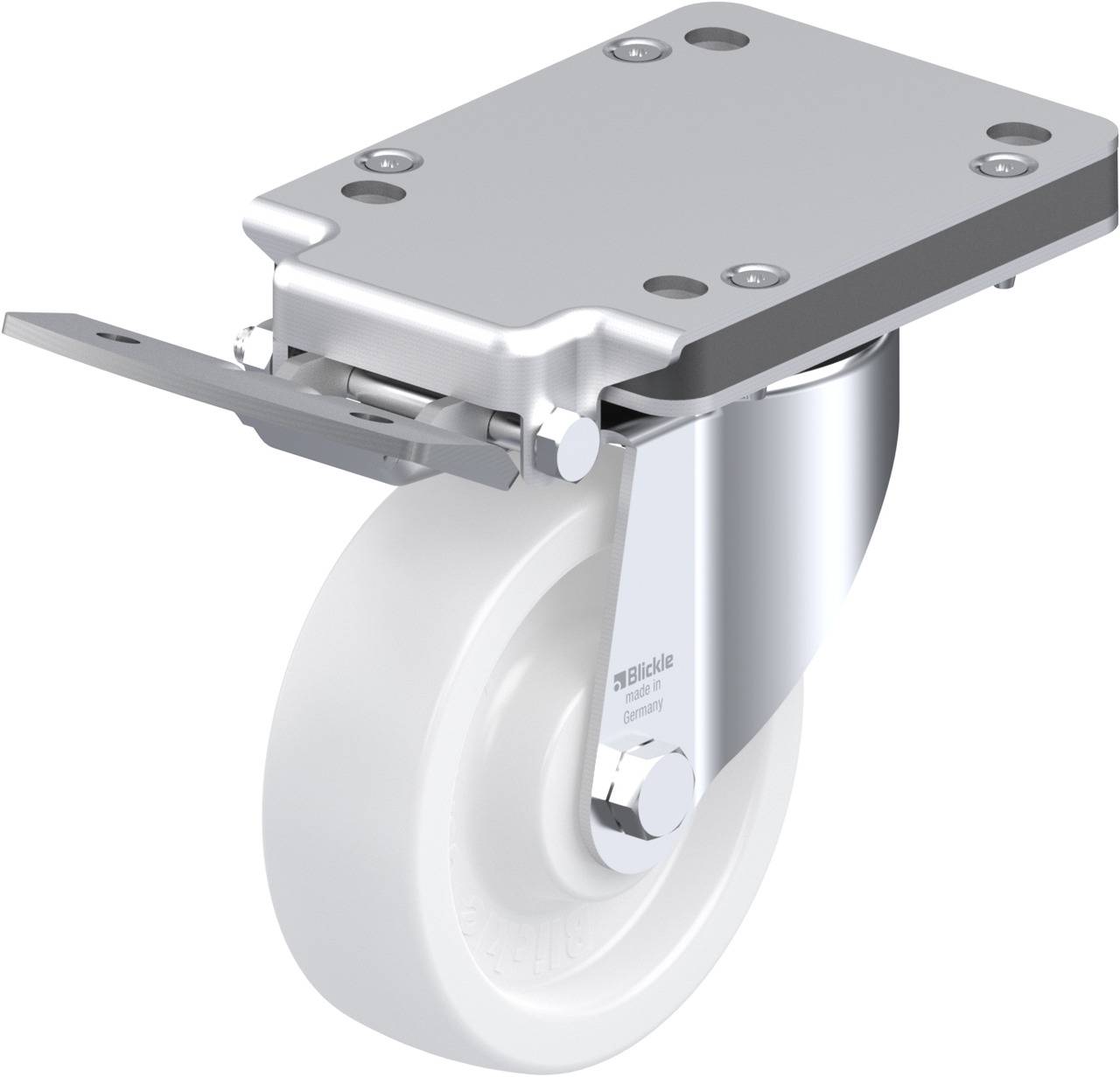 Blickle 679662 LK-SPO 125G-3-IS Kółko skrętne z hamulcem Średnica koła: 125 mm Maksymalne obciążenie: 350 kg 1 szt. - obrazek 1