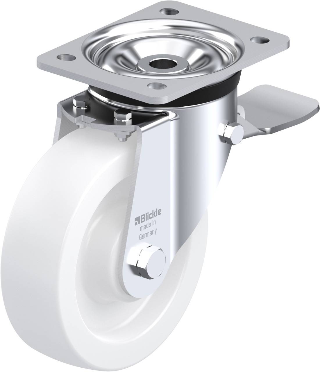 Blickle 852851 LK-SPO 160G-ST Kółko skrętne z hamulcem Średnica koła: 160 mm Maksymalne obciążenie: 600 kg 1 szt. - obrazek 1