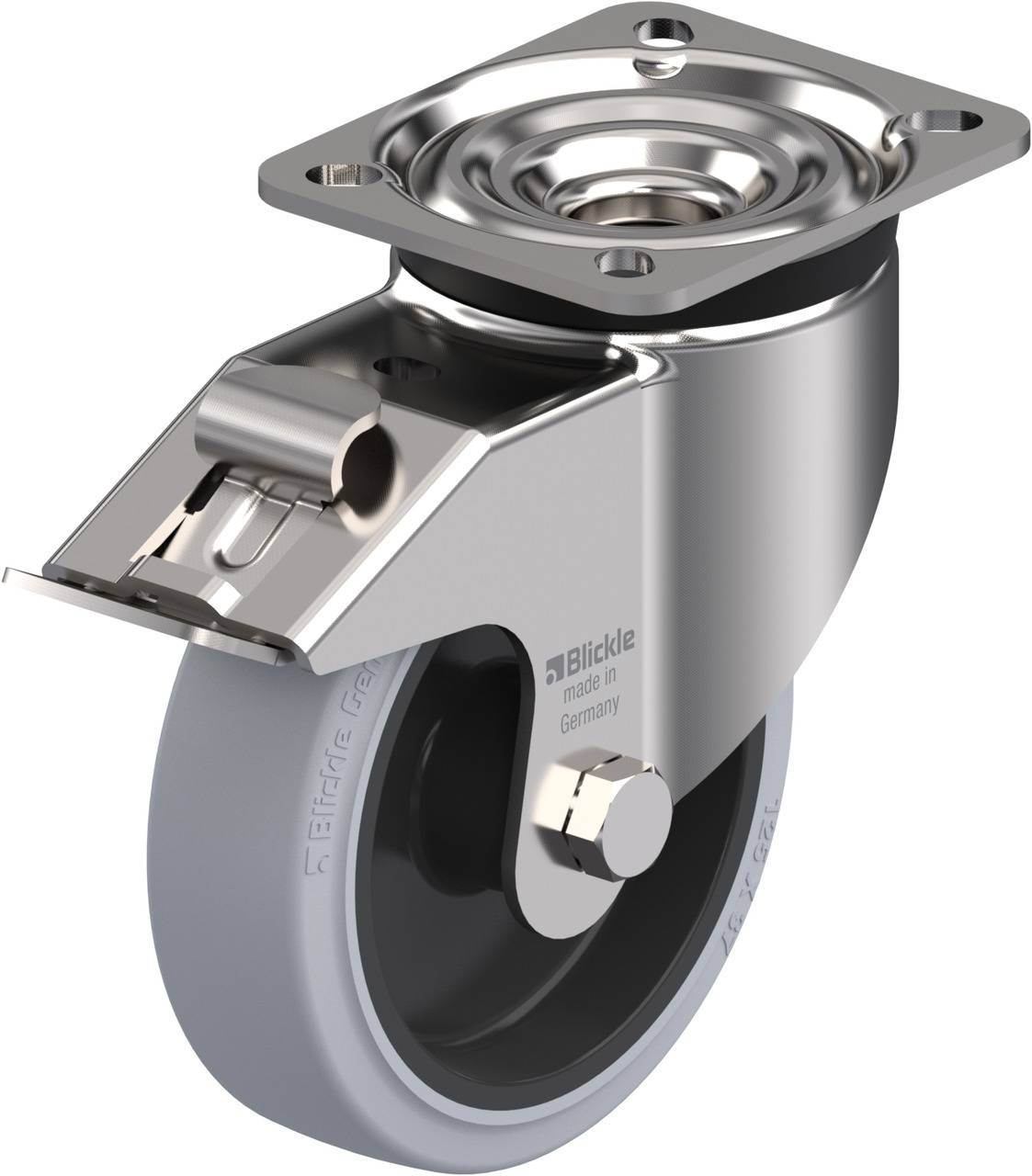 Blickle 758437 LKX-POEV 125XR-1-FI-SG Kółko skrętne z hamulcem Średnica koła: 125 mm Maksymalne obciążenie: 250 kg 1 szt - obrazek 1