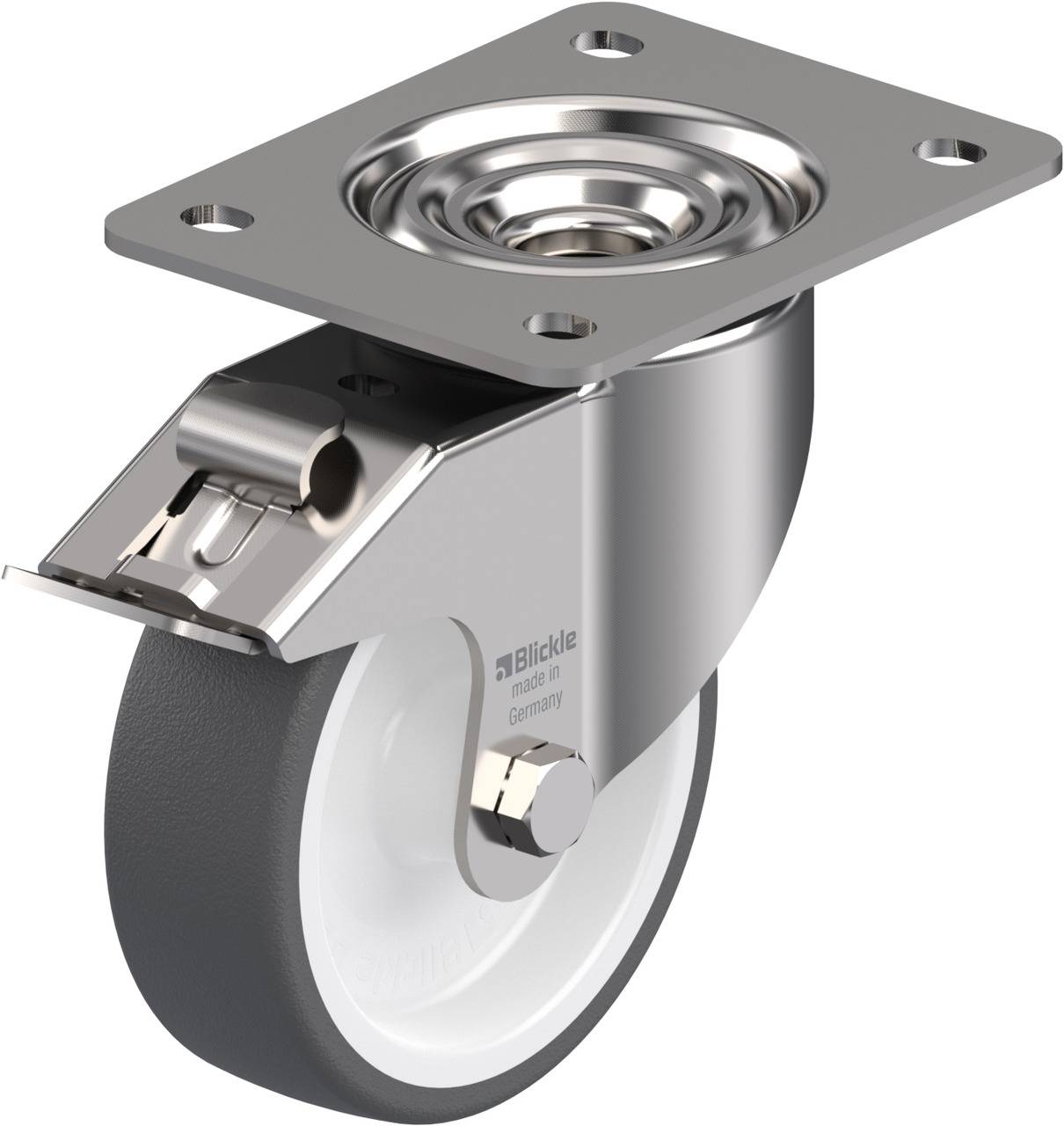 Blickle 754896 LKX-POTH 125G-3-FI Kółko skrętne z hamulcem Średnica koła: 125 mm Maksymalne obciążenie: 350 kg 1 szt. - obrazek 1