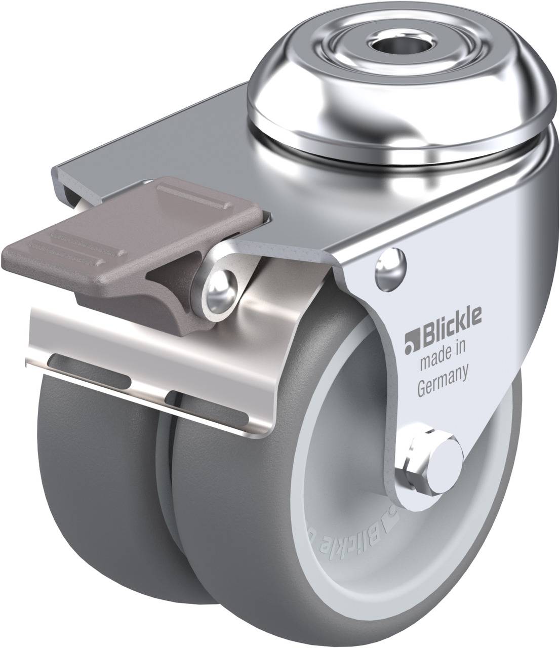 Blickle 343418 LMDA-TPA 75G-FI Podwójny zestaw kołowy Średnica koła: 75 mm Maksymalne obciążenie: 100 kg 1 szt. - obrazek 1