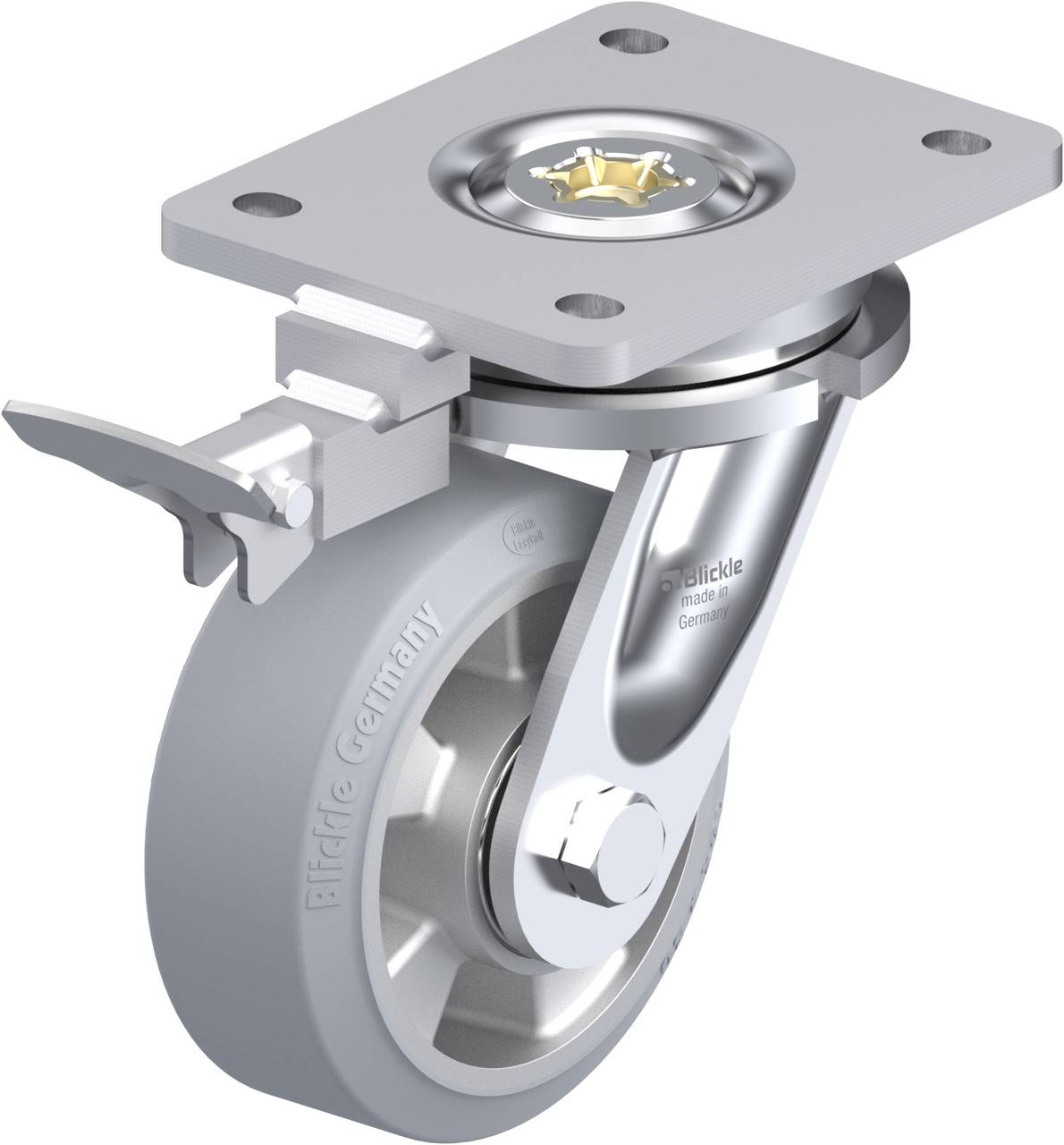 Blickle 852055 LO-ALEV 127K-SG-RI4 Kółko skrętne z hamulcem Średnica koła: 125 mm Maksymalne obciążenie: 300 kg 1 szt. - obrazek 1