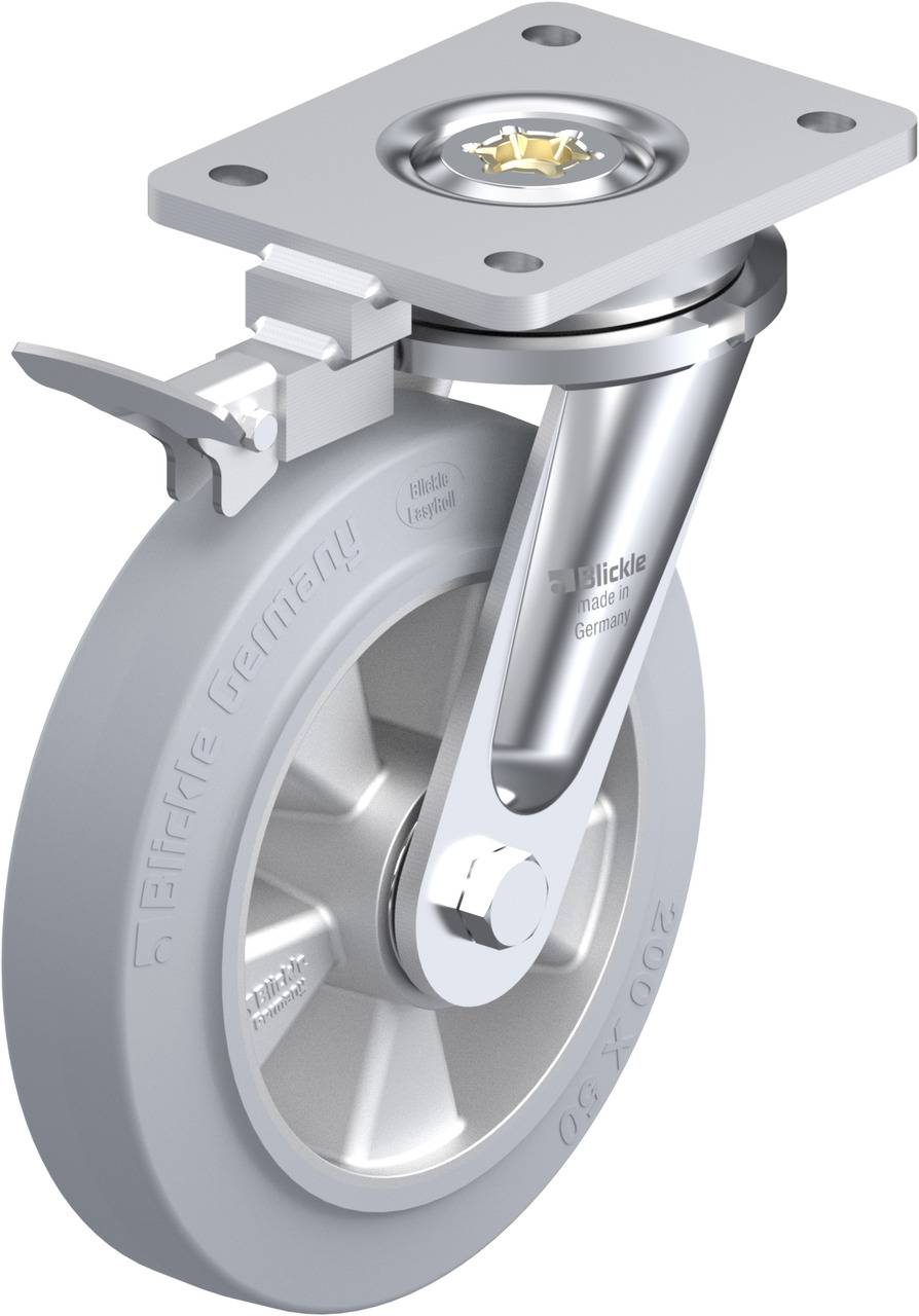 Blickle 852072 LO-ALEV 200K-SG-RI4 Kółko skrętne z hamulcem Średnica koła: 200 mm Maksymalne obciążenie: 500 kg 1 szt. - obrazek 1