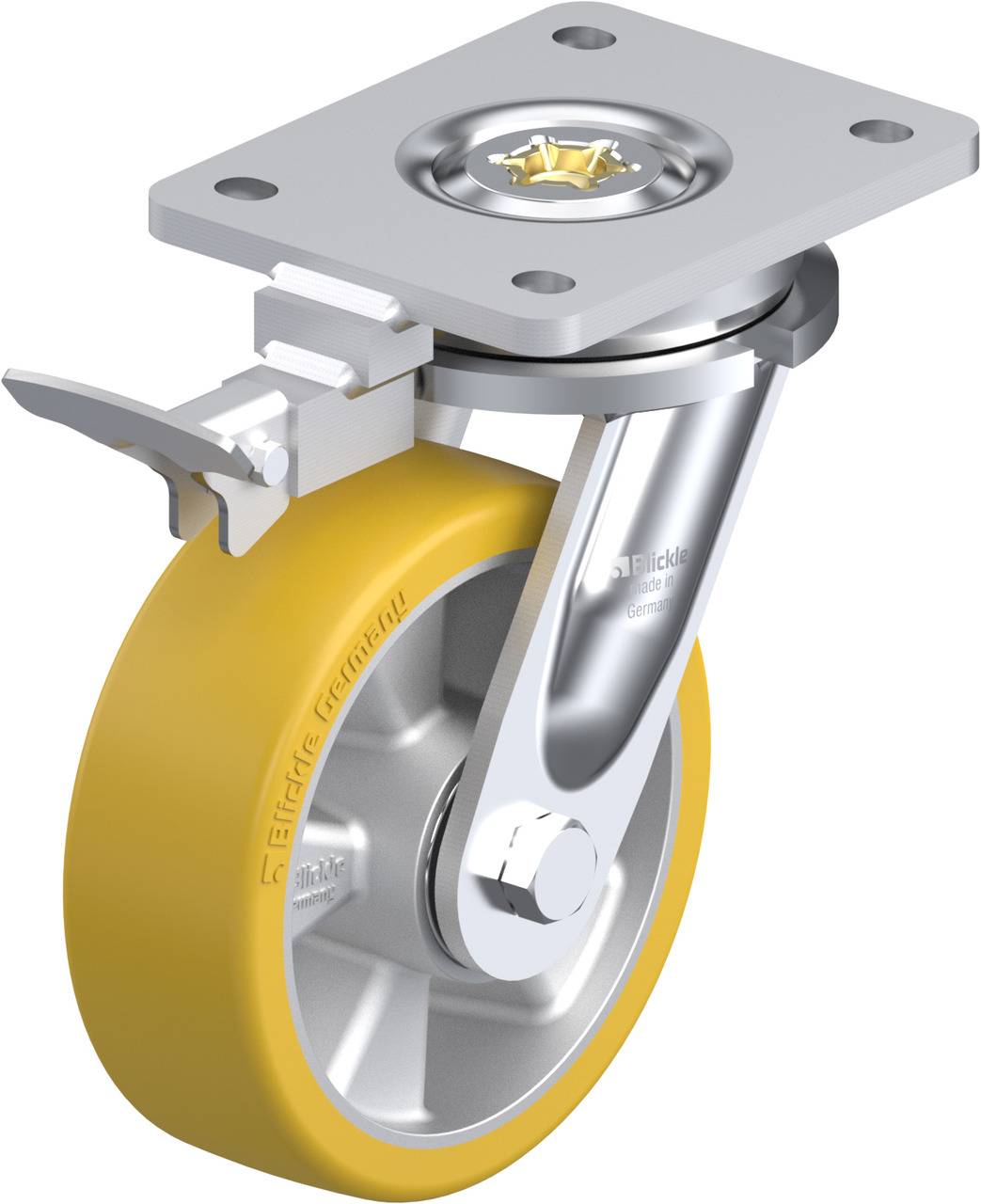 Blickle 852547 LO-ALTH 150K-RI4 Kółko skrętne z hamulcem Średnica koła: 150 mm Maksymalne obciążenie: 650 kg 1 szt. - obrazek 1