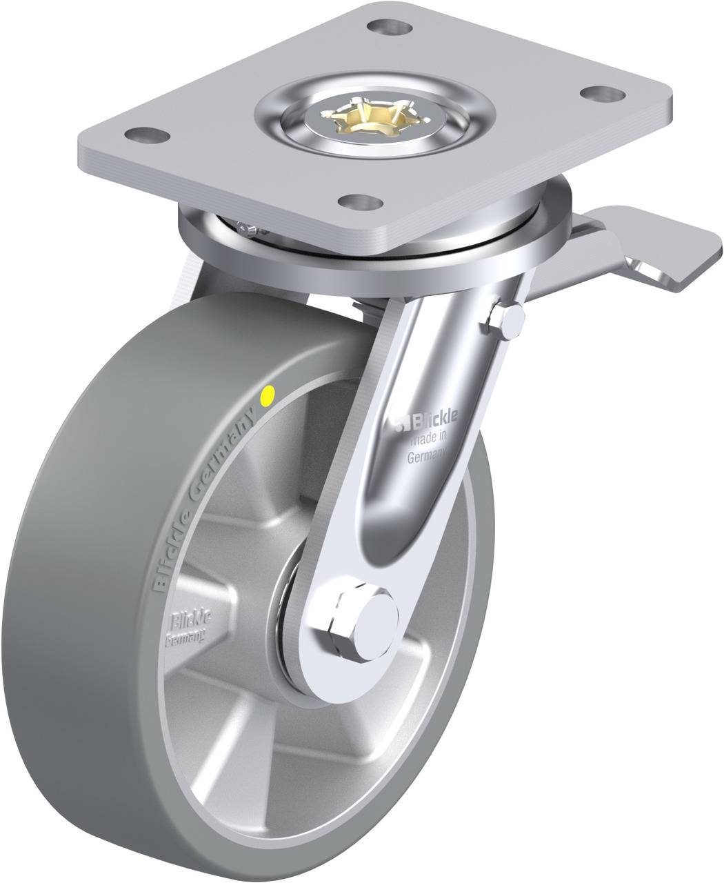 Blickle 647172 LO-ALTH 160K-ST-AS Kółko skrętne z hamulcem Średnica koła: 160 mm Maksymalne obciążenie: 750 kg 1 szt. - obrazek 1