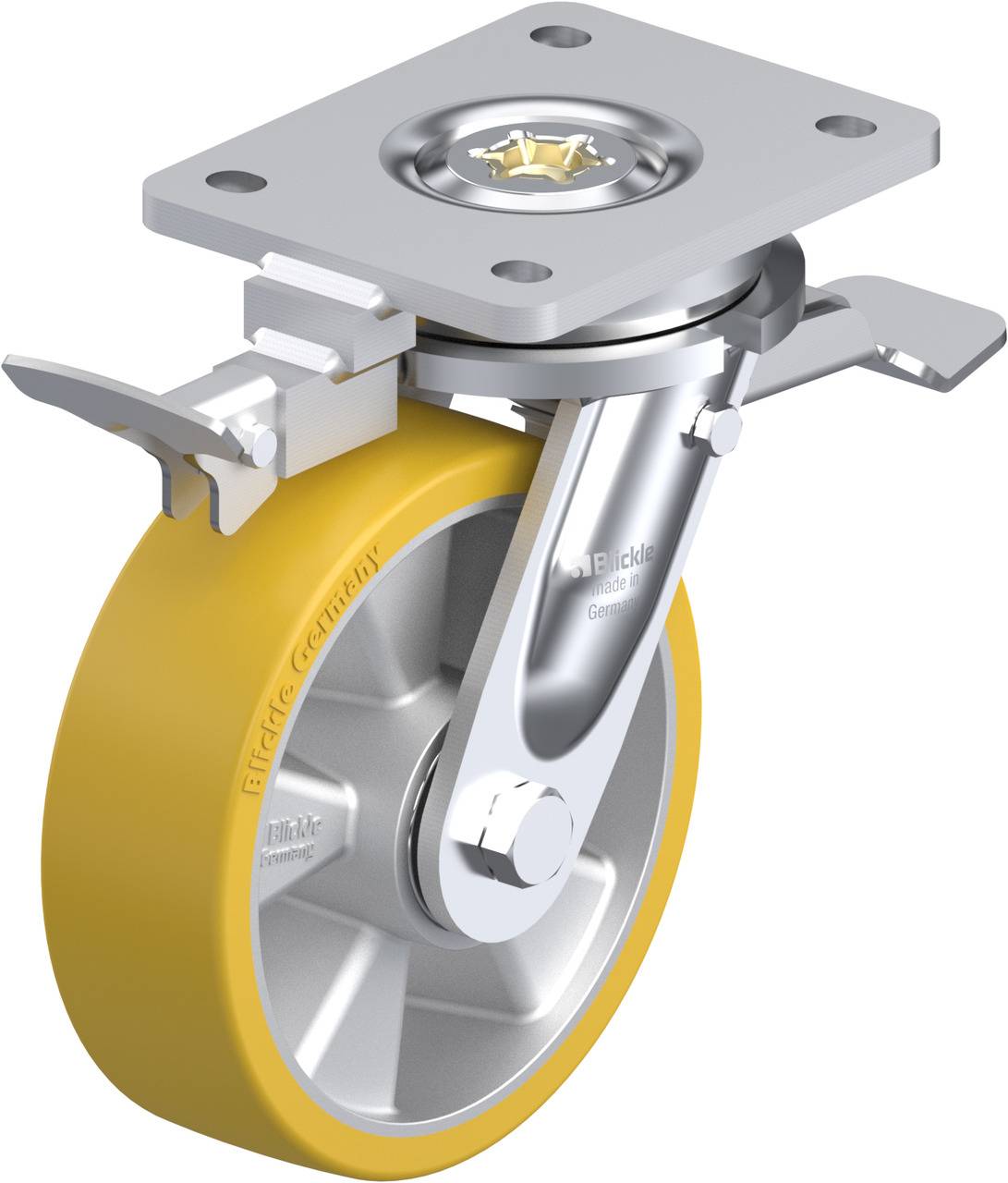 Blickle 474437 LO-ALTH 160K-ST-RI4 Kółko skrętne z hamulcem Średnica koła: 160 mm Maksymalne obciążenie: 750 kg 1 szt. - obrazek 1