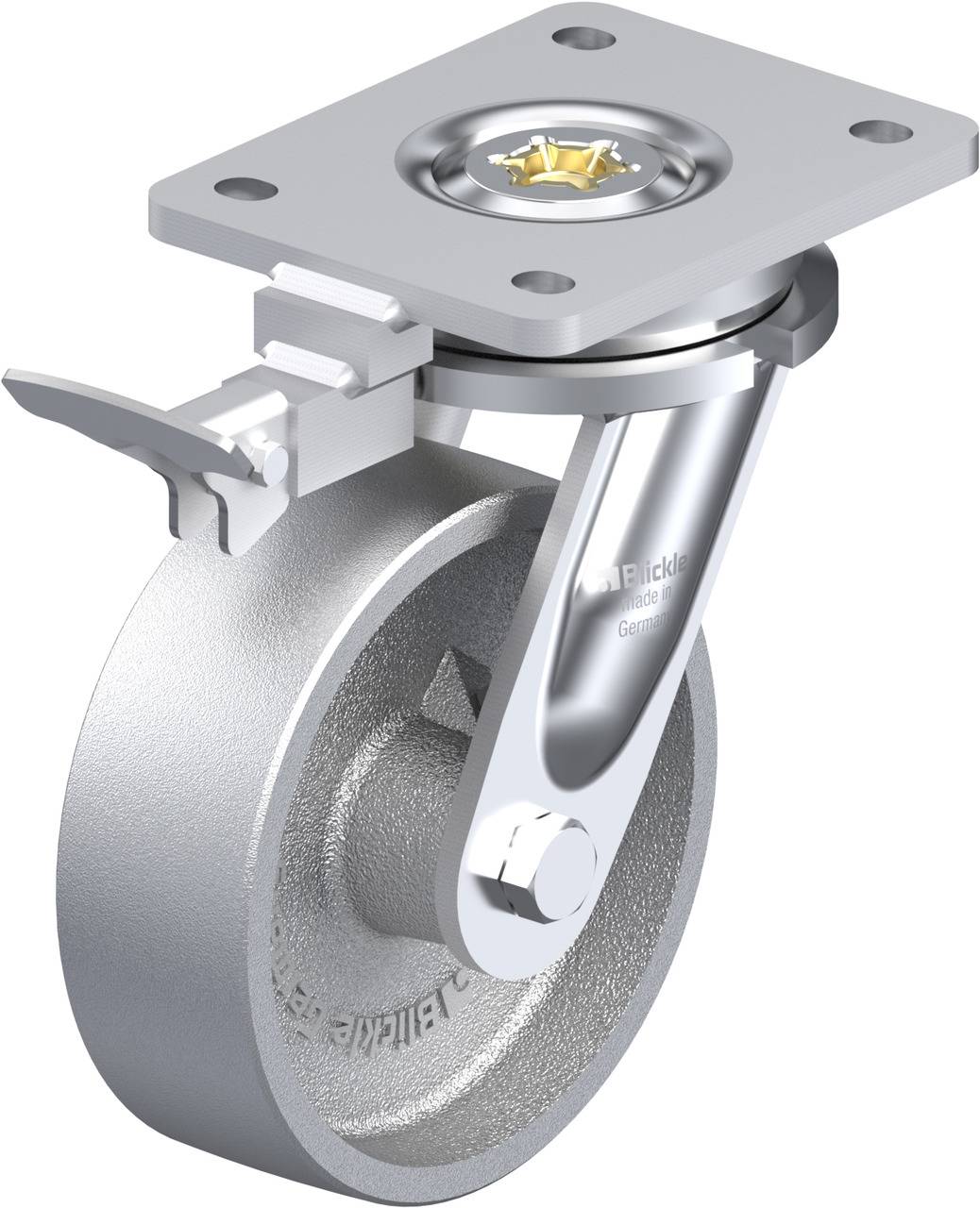Blickle 853081 LO-G 150G-RI4 Kółko skrętne z hamulcem Średnica koła: 150 mm Maksymalne obciążenie: 900 kg 1 szt. - obrazek 1
