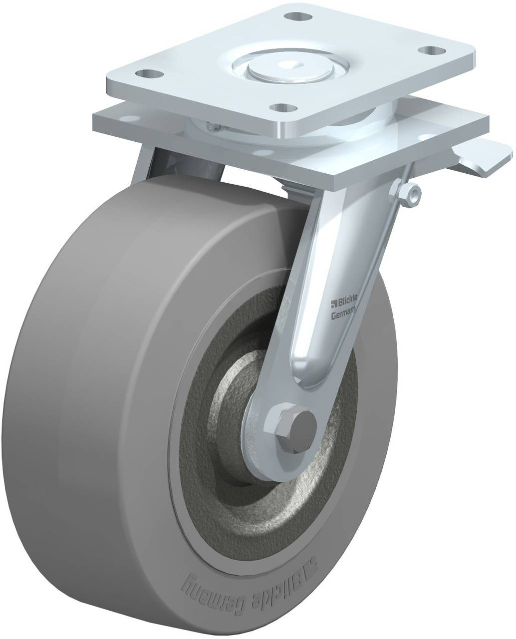 Blickle 670273 LO-SE 202K-ST-SG Kółko skrętne z hamulcem Średnica koła: 200 mm Maksymalne obciążenie: 850 kg 1 szt. - obrazek 1