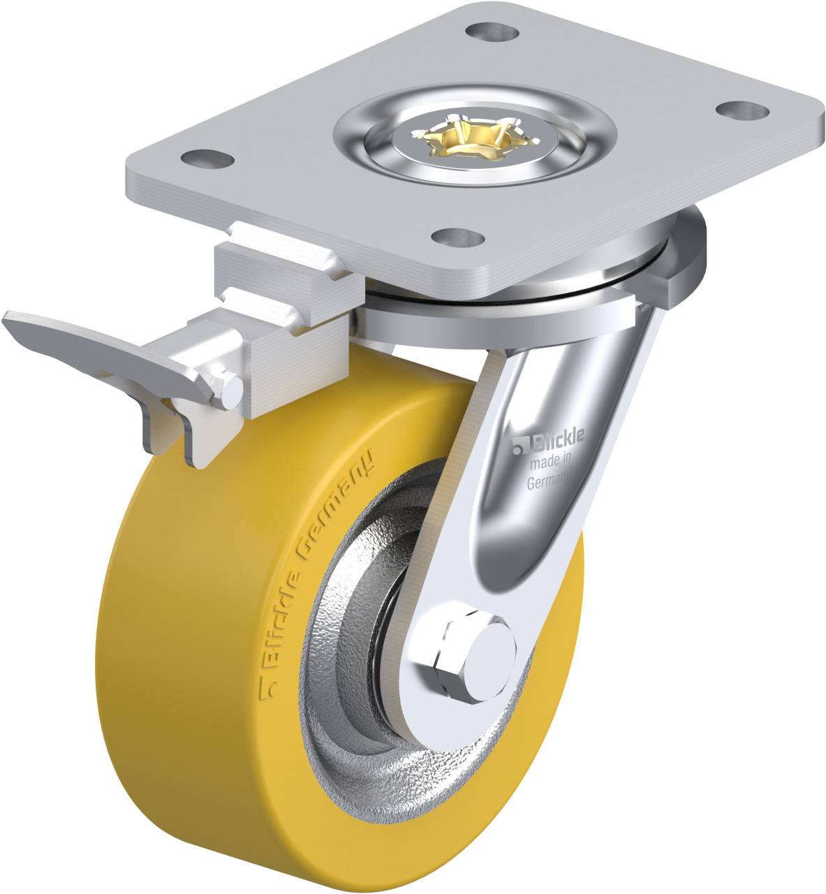 Blickle 852559 LO-SETH 125K-RI4 Kółko skrętne z hamulcem Średnica koła: 125 mm Maksymalne obciążenie: 500 kg 1 szt. - obrazek 1
