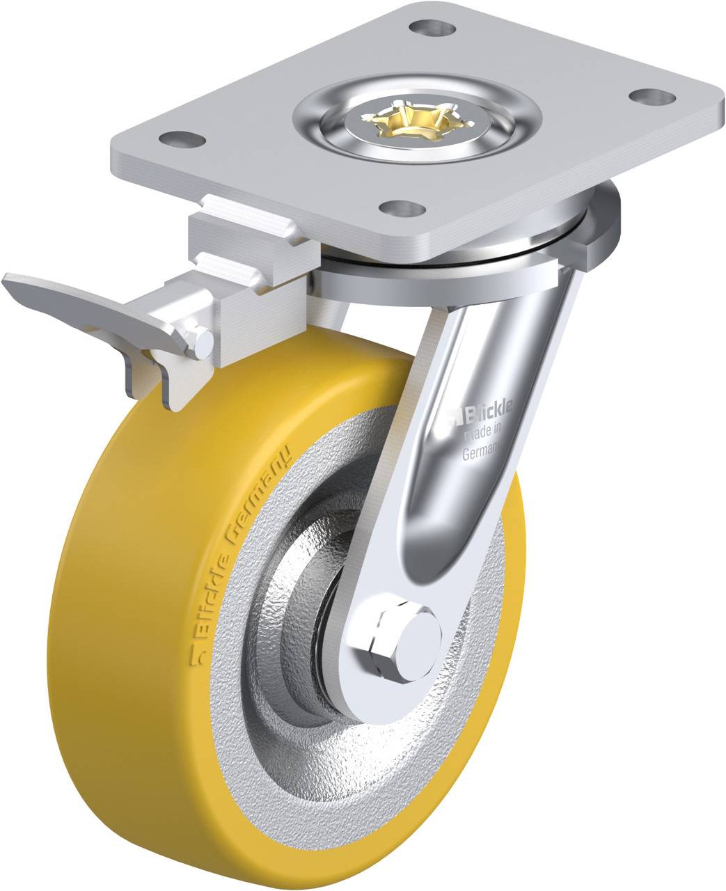 Blickle 852562 LO-SETH 150K-RI4 Kółko skrętne z hamulcem Średnica koła: 150 mm Maksymalne obciążenie: 650 kg 1 szt. - obrazek 1