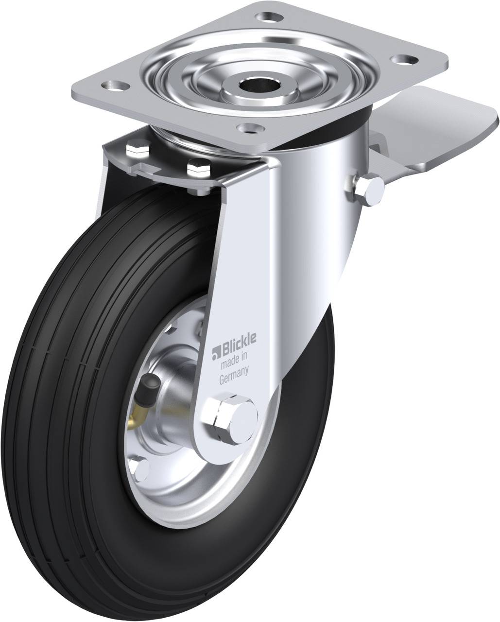 Blickle 23143 L-P 200R-ST Kółko skrętne z hamulcem Średnica koła: 200 mm Maksymalne obciążenie: 75 kg 1 szt. - obrazek 1