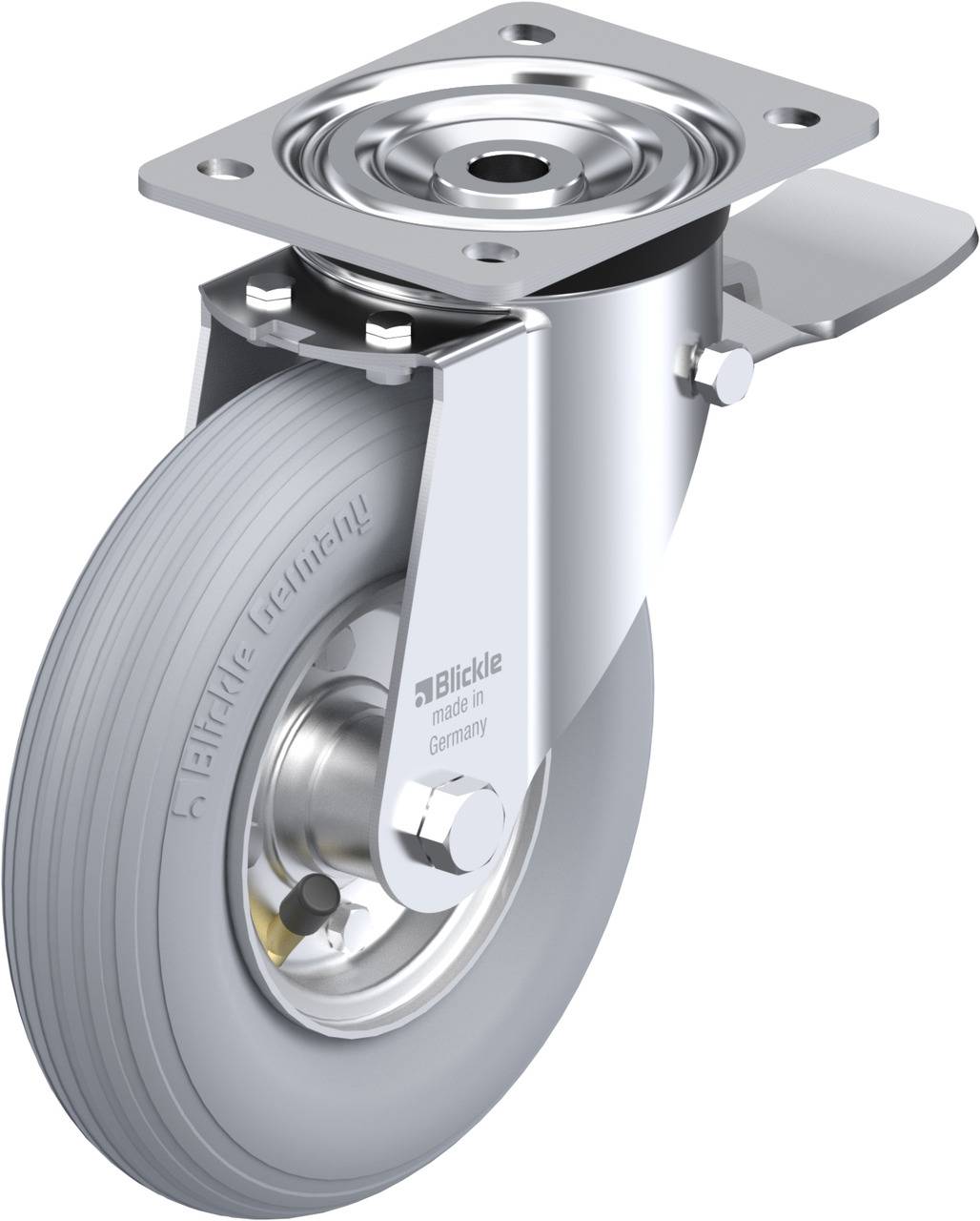 Blickle 280685 L-P 200R-ST-SG Kółko skrętne z hamulcem Średnica koła: 200 mm Maksymalne obciążenie: 75 kg 1 szt. - obrazek 1