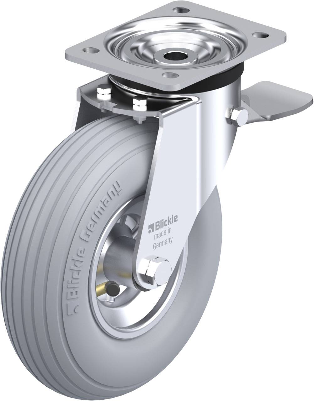 Blickle 289132 L-P 220R-ST-SG Kółko skrętne z hamulcem Średnica koła: 220 mm Maksymalne obciążenie: 100 kg 1 szt. - obrazek 1