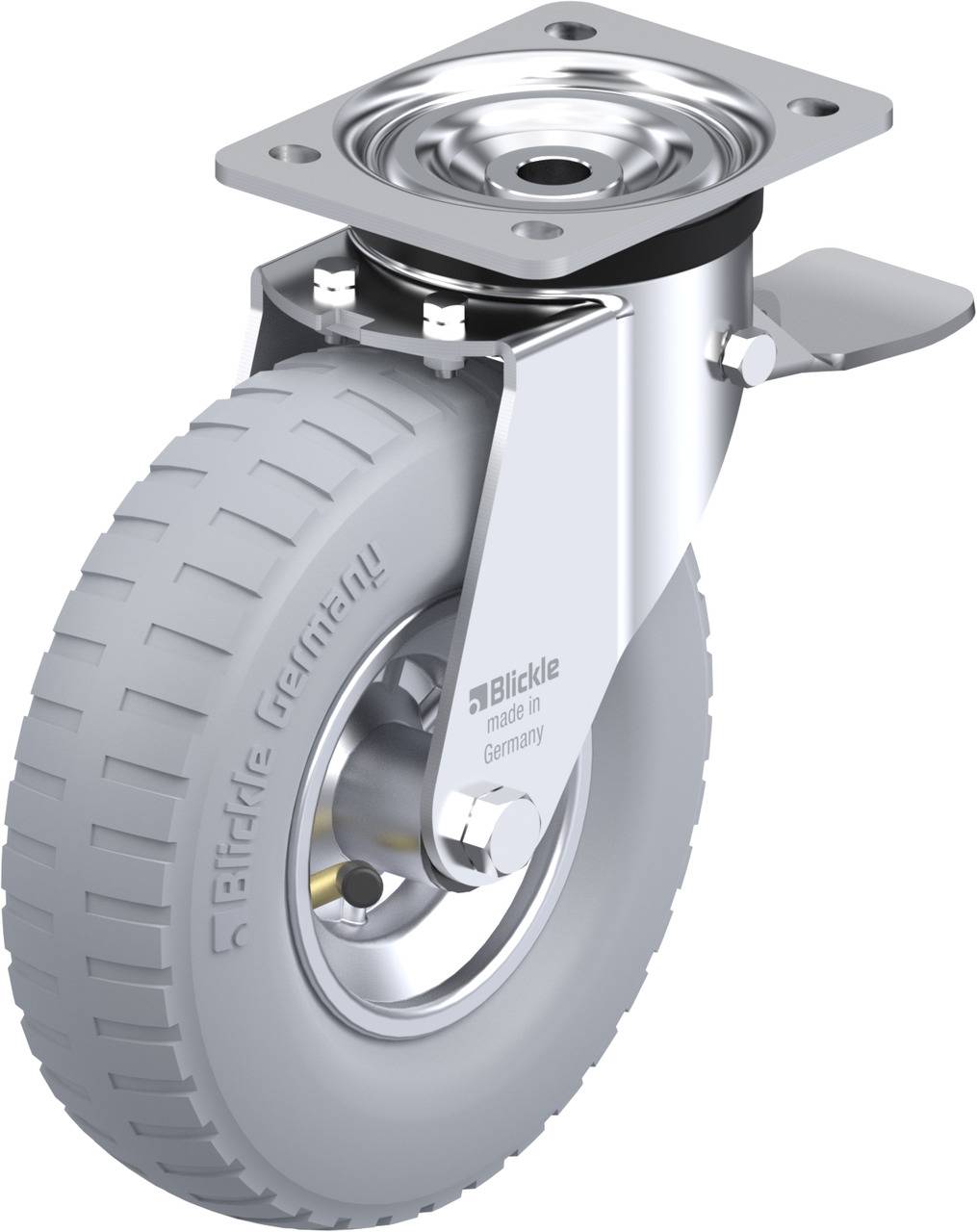 Blickle 350736 L-P 222R-ST-SG Kółko skrętne z hamulcem Średnica koła: 220 mm Maksymalne obciążenie: 100 kg 1 szt. - obrazek 1