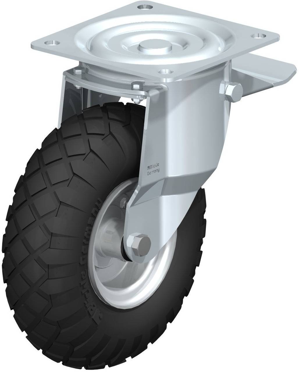 Blickle 293100 L-P 267R-ST Kółko skrętne z hamulcem Średnica koła: 260 mm Maksymalne obciążenie: 250 kg 1 szt. - obrazek 1
