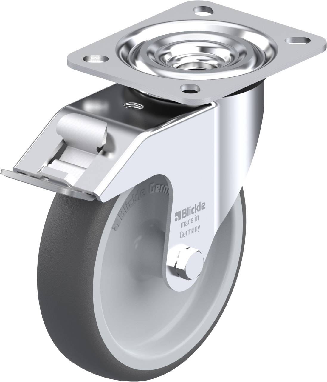 Blickle 847017 L-PATH 125G-FI Kółko skrętne z hamulcem Średnica koła: 125 mm Maksymalne obciążenie: 250 kg 1 szt. - obrazek 1