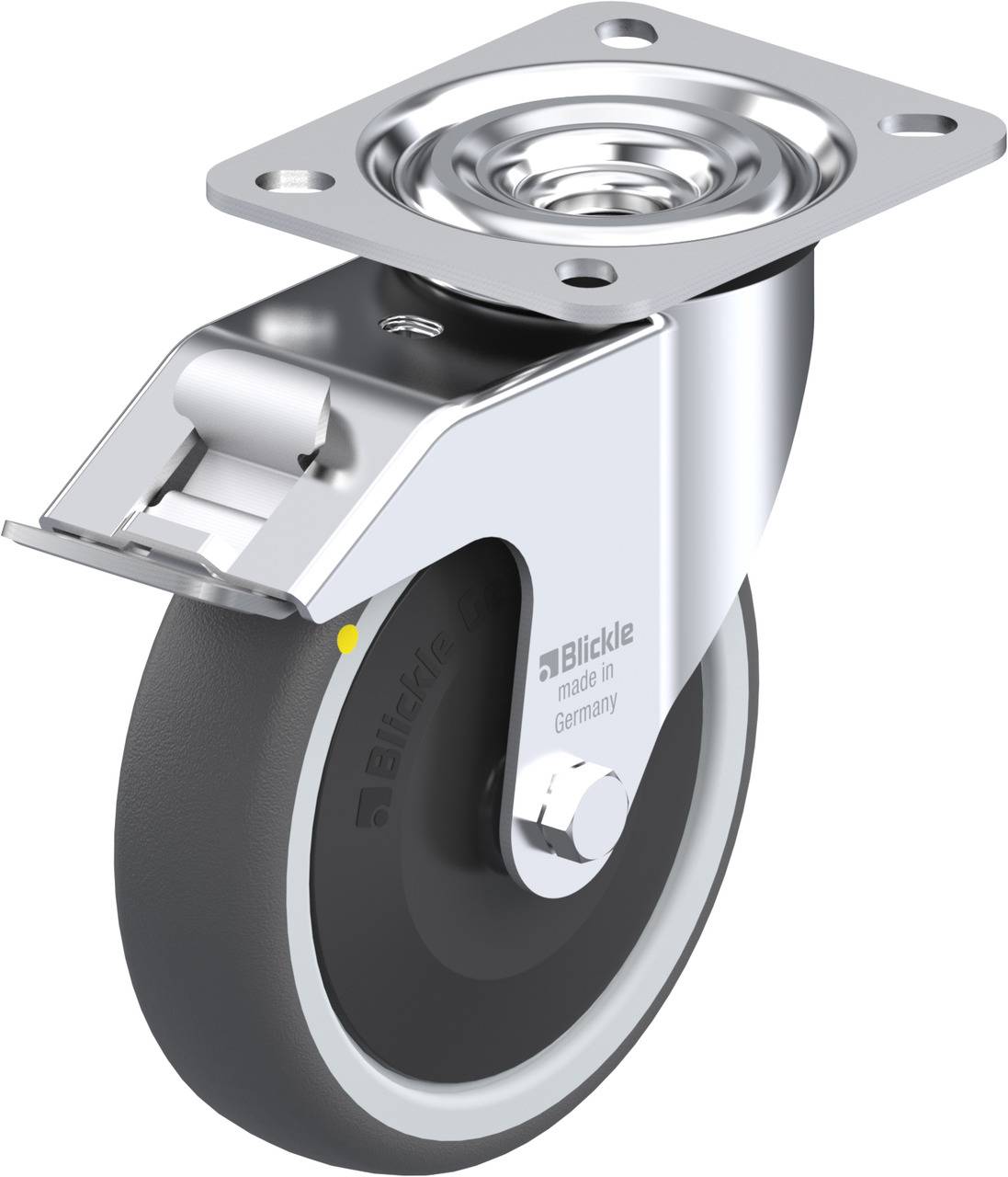 Blickle 852200 L-PATH 125KF-FI-ELS Kółko skrętne z hamulcem Średnica koła: 125 mm Maksymalne obciążenie: 160 kg 1 szt. - obrazek 1