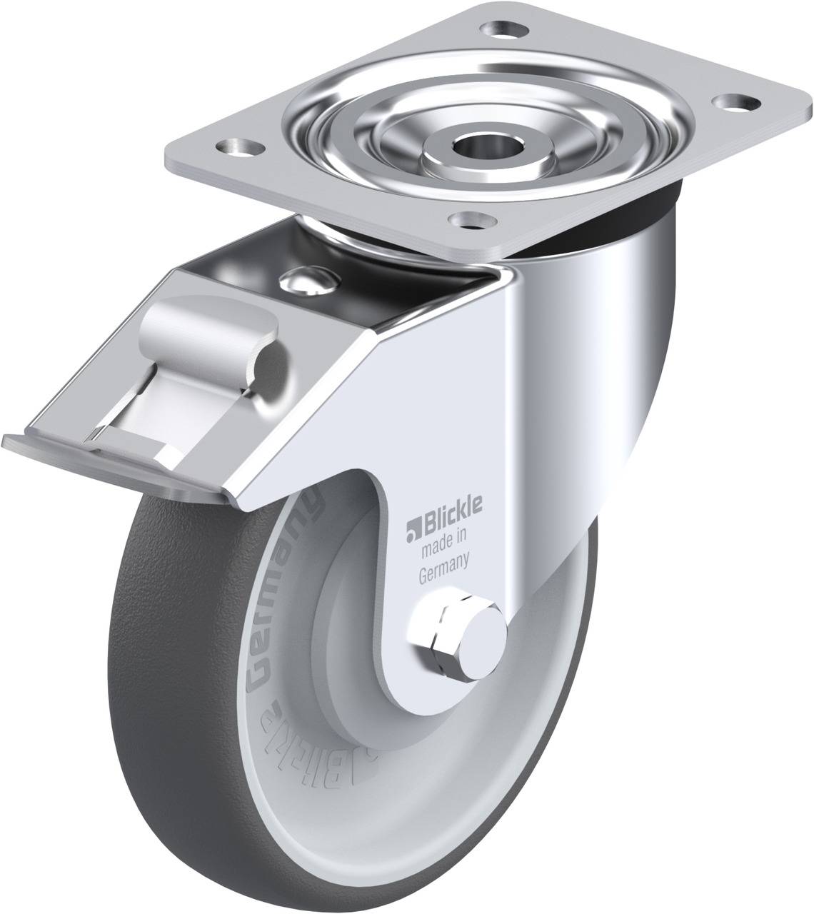 Blickle 847021 L-PATH 160KA-FI Kółko skrętne z hamulcem Średnica koła: 160 mm Maksymalne obciążenie: 400 kg 1 szt. - obrazek 1